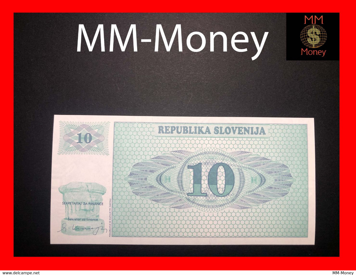 SLOVENIA 10 Tolarjev  1990  P. 4  "overprint VZOREC"   Specimen   UNC - Slovénie