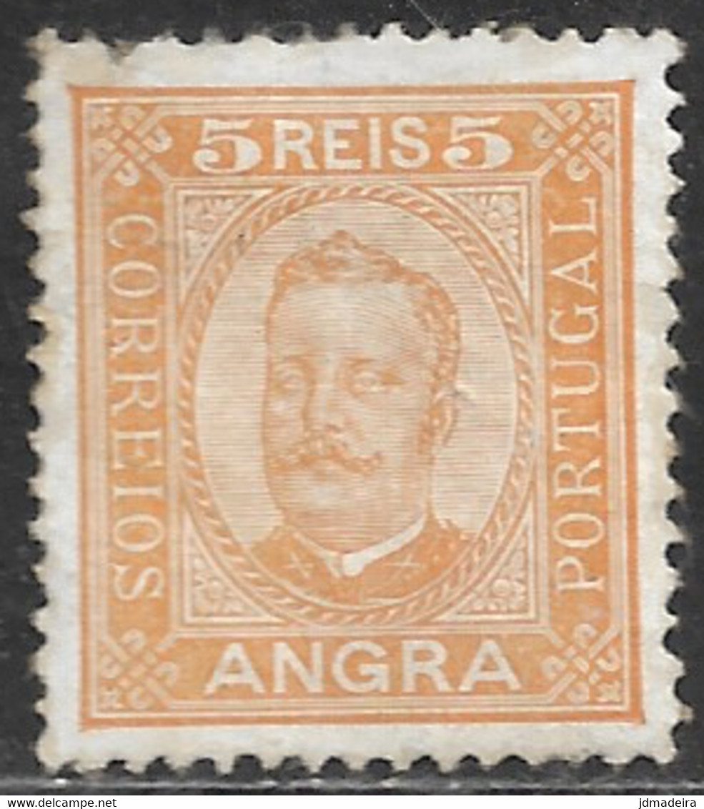 Angra – 1892 King Carlos 5 Réis Mint Stamp - Angra