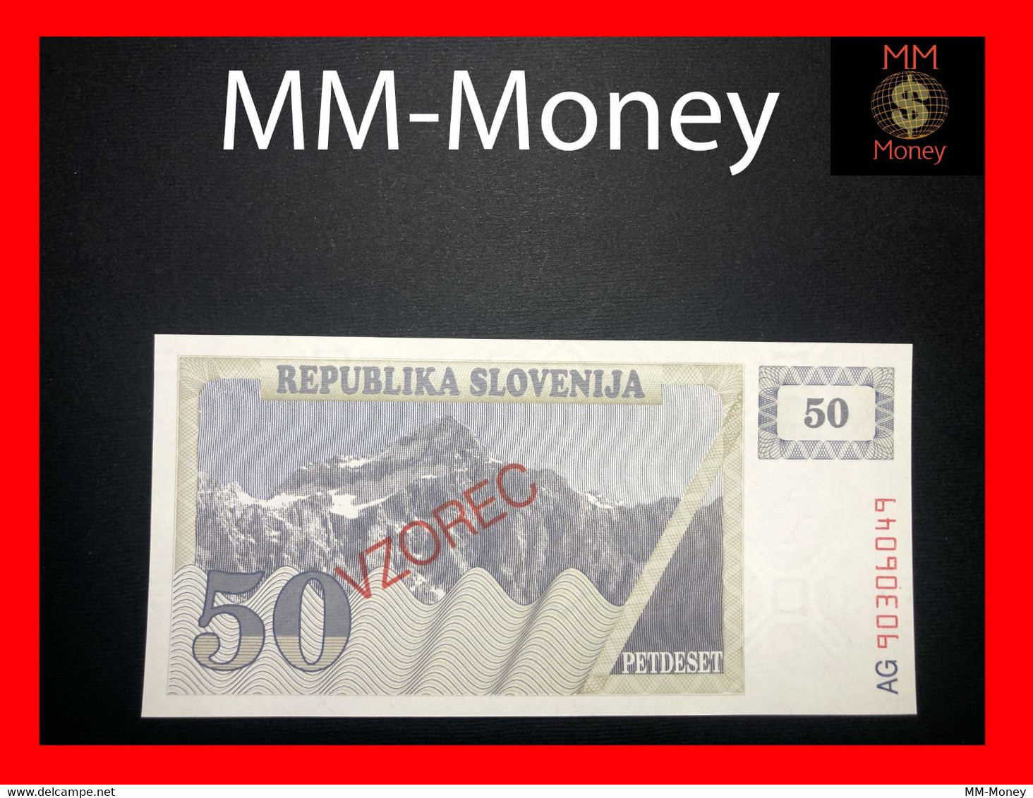 SLOVENIA 50 Tolarjev  1990  P. 5  "overprint VZOREC"   Specimen   UNC - Slovénie