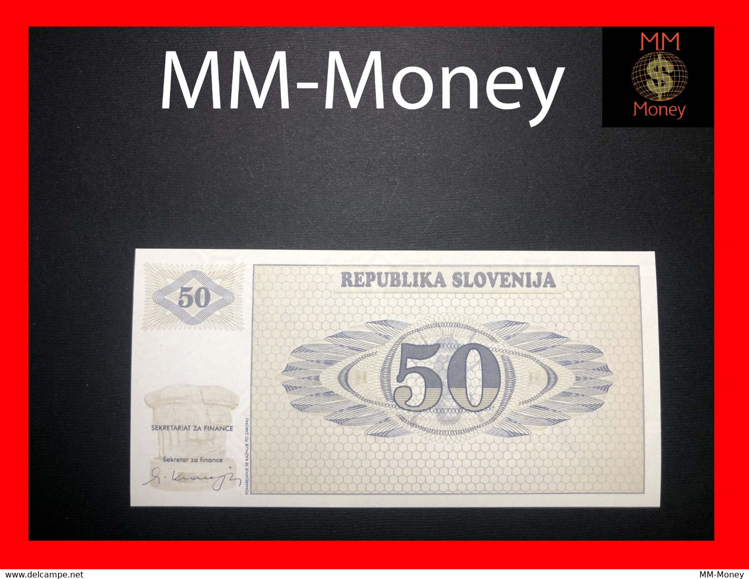 SLOVENIA 50 Tolarjev  1990  P. 5  "overprint VZOREC"   Specimen   UNC - Slovénie