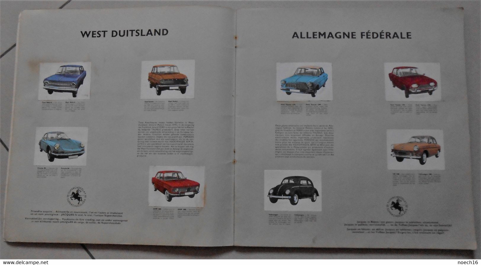Album Chromos Chocolat Jacques Complet - Autos 1964 Dans Le Monde - Sammelbilderalben & Katalogue