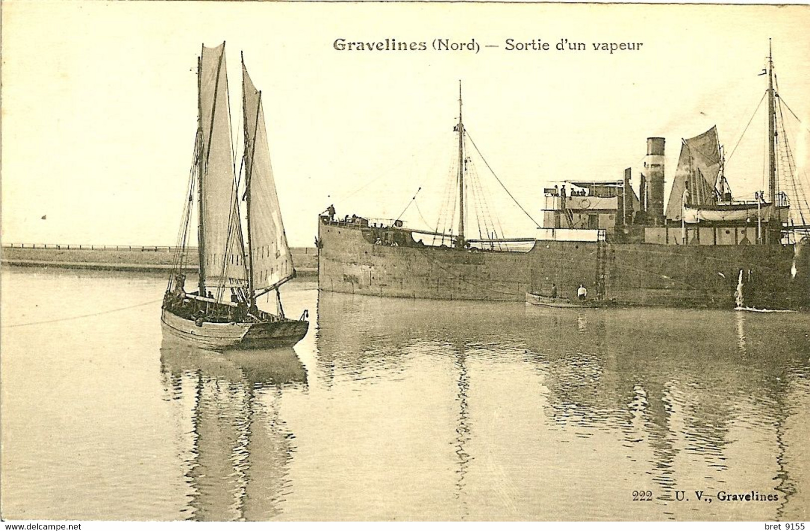 59 GRAVELINES SORTIE D UN VAPEUR   PAS COURANTE - Gravelines