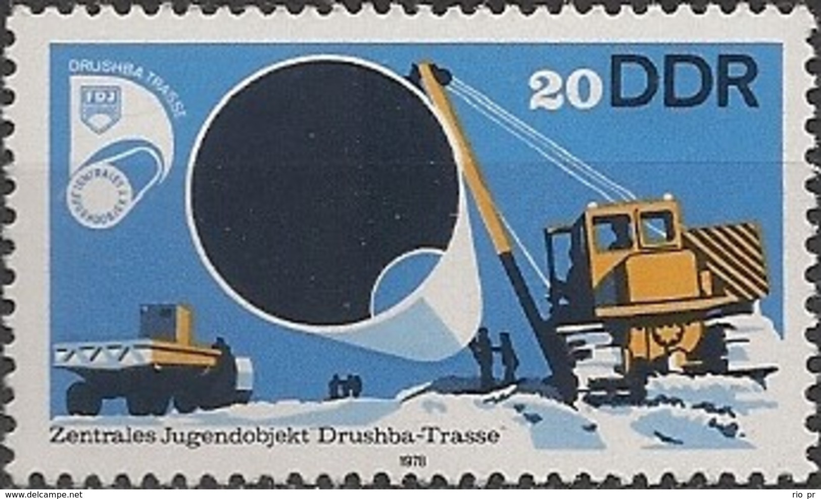 EAST GERMANY (DDR) - CONSTRUCTION OF GAS PIPE LINE, DRUSHBA SECTION 1978 - MNH - Gaz