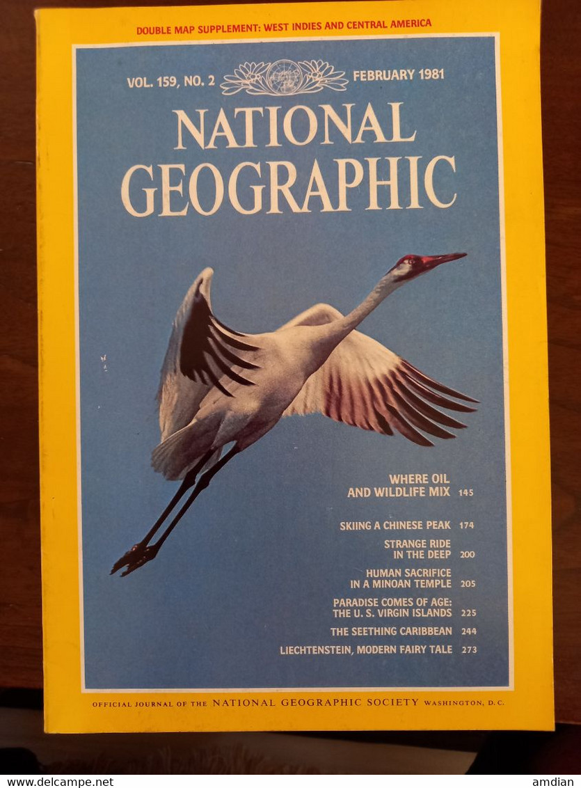 NATIONAL GEOGRAPHIC Magazine February 1981 VOL 159 No 2 - WHERE OIL AND WILDLIFE MIX - CHINA MOUNTAINS - VIRGIN ISLANDS - Autres & Non Classés