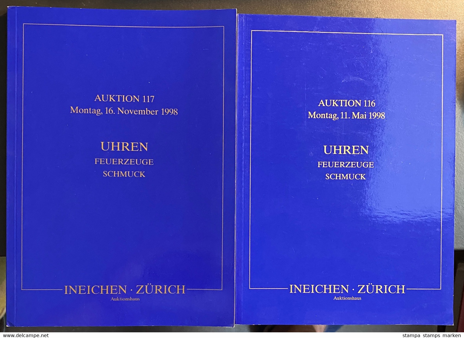 4 Auktionskataloge Der Fa. Inneichen Zürich Alte Uhren, Taschenuhren, Armbanduhren  Feuerzeuge Sehr Schöner Zustand - Magazines & Catalogs