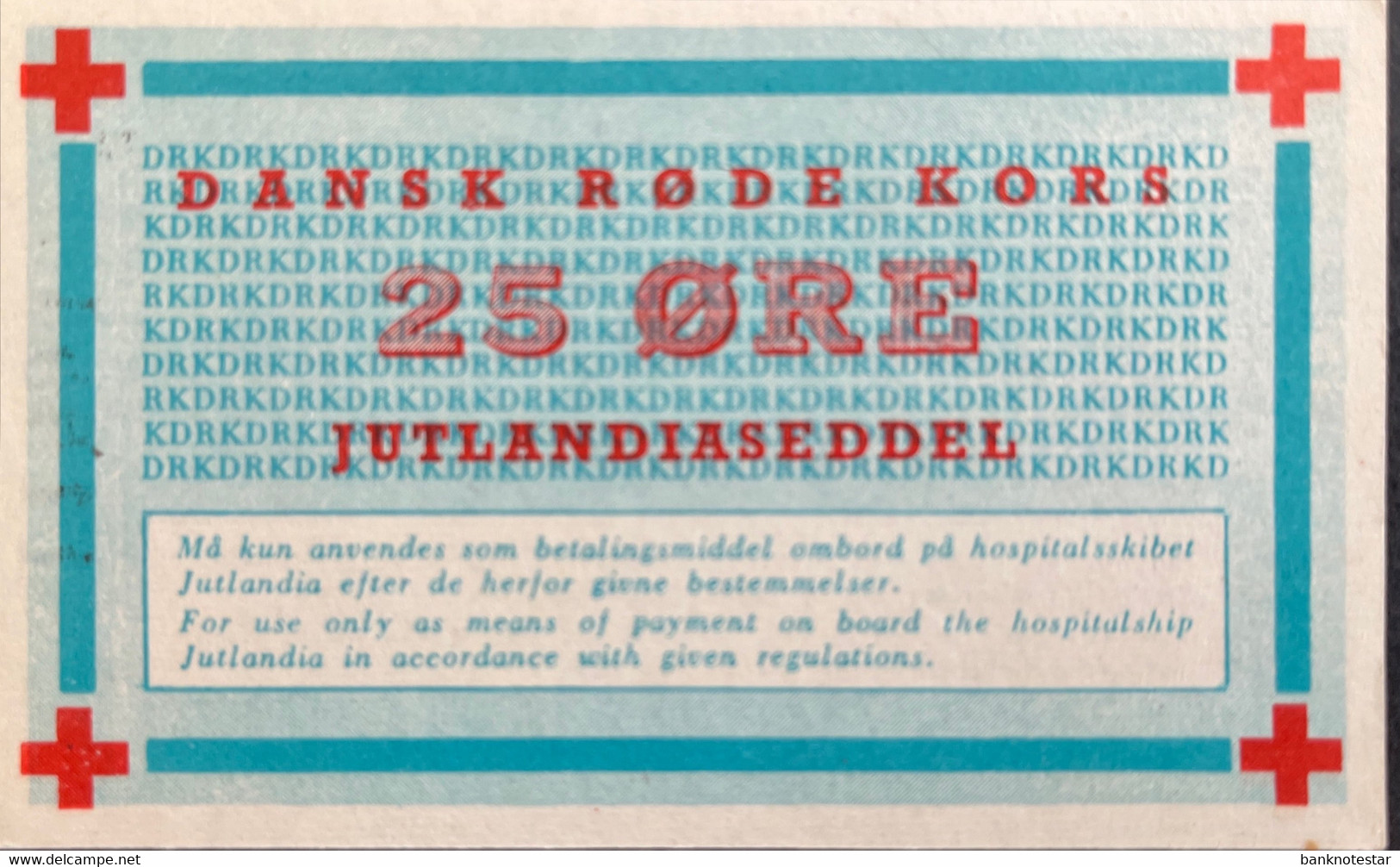 Denmark 25 Ore, P-NL (1951) - UNC - Jutlandia Hospital Ship - Denemarken