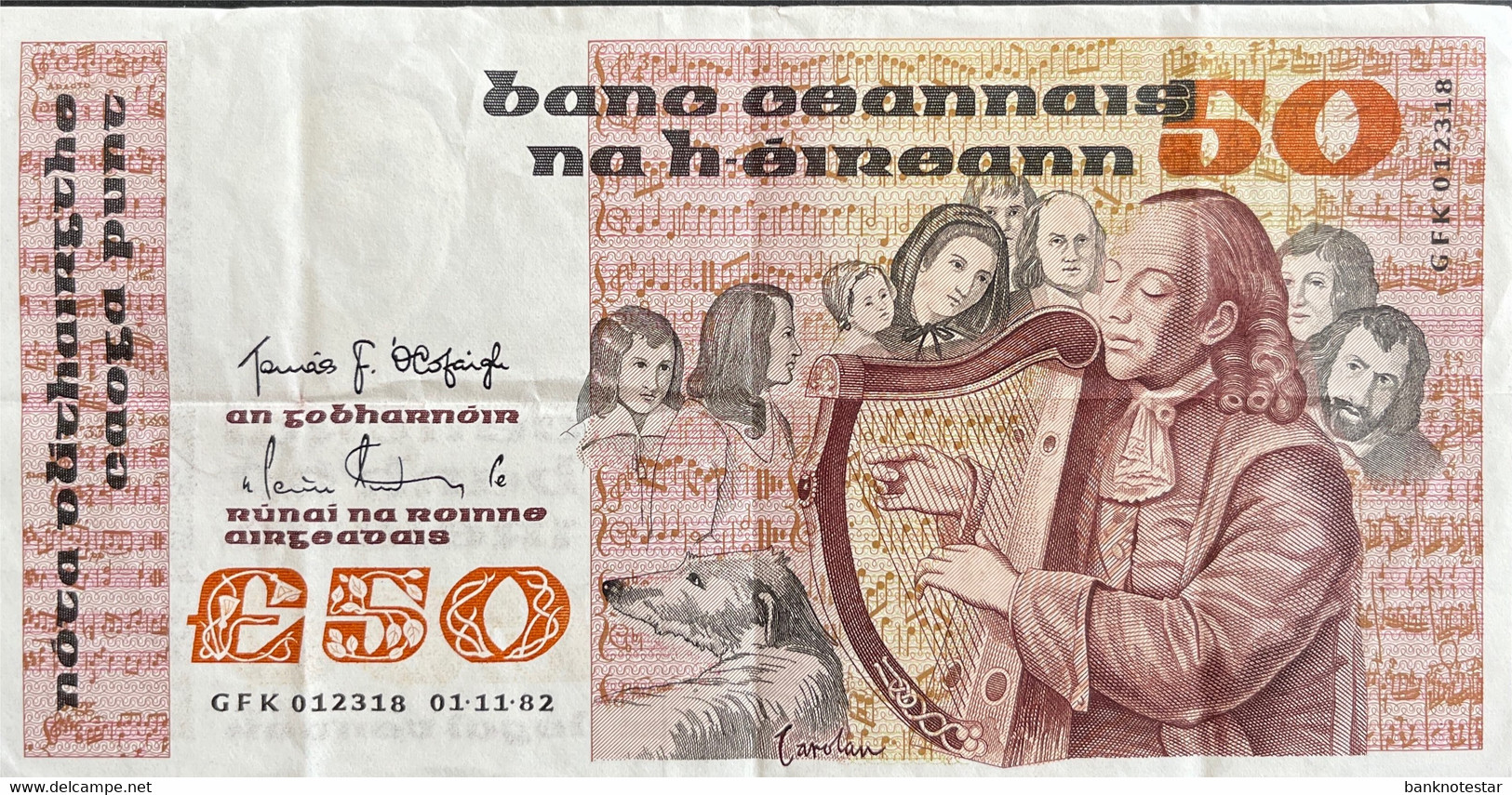 Ireland 50 Pounds, P-74a (01.11.1982) - Very Fine - RARE - Irland