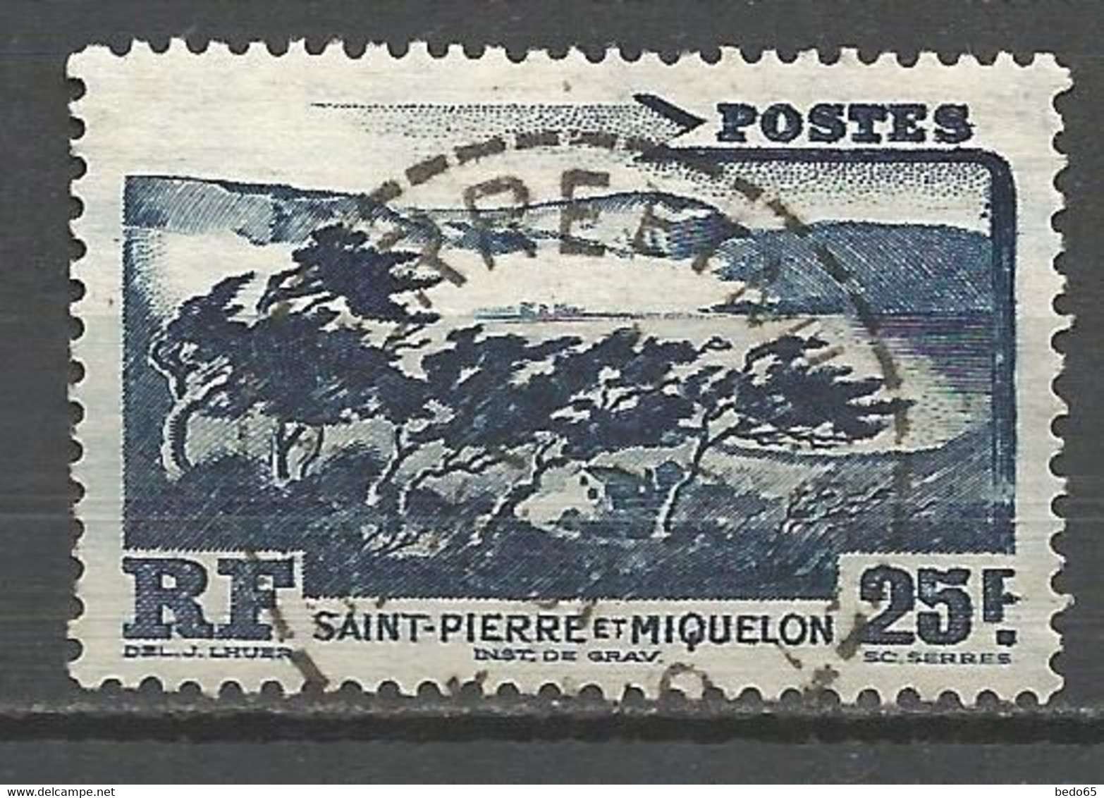 ST PIERRE ET MIQUELON N° 343 CACHET ST P ET MIQUELON / Tres Bon Centrage - Used Stamps