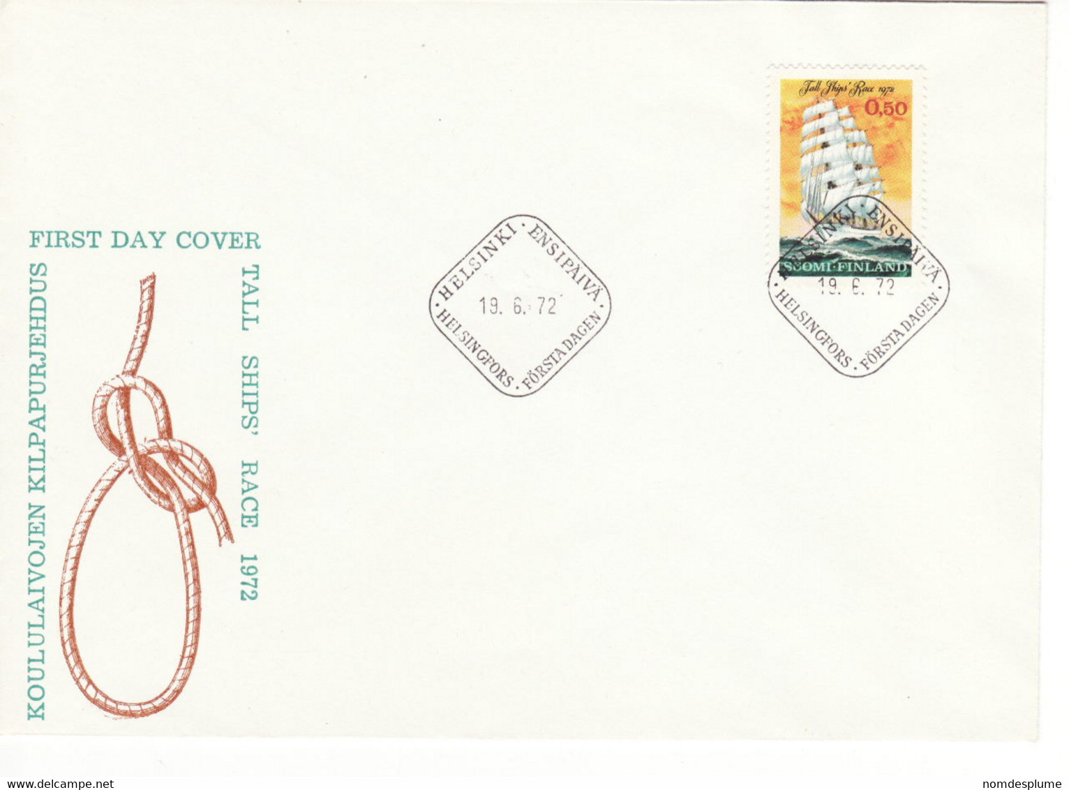 7254) Finland Cover 1972 FDC Ship - Lettres & Documents