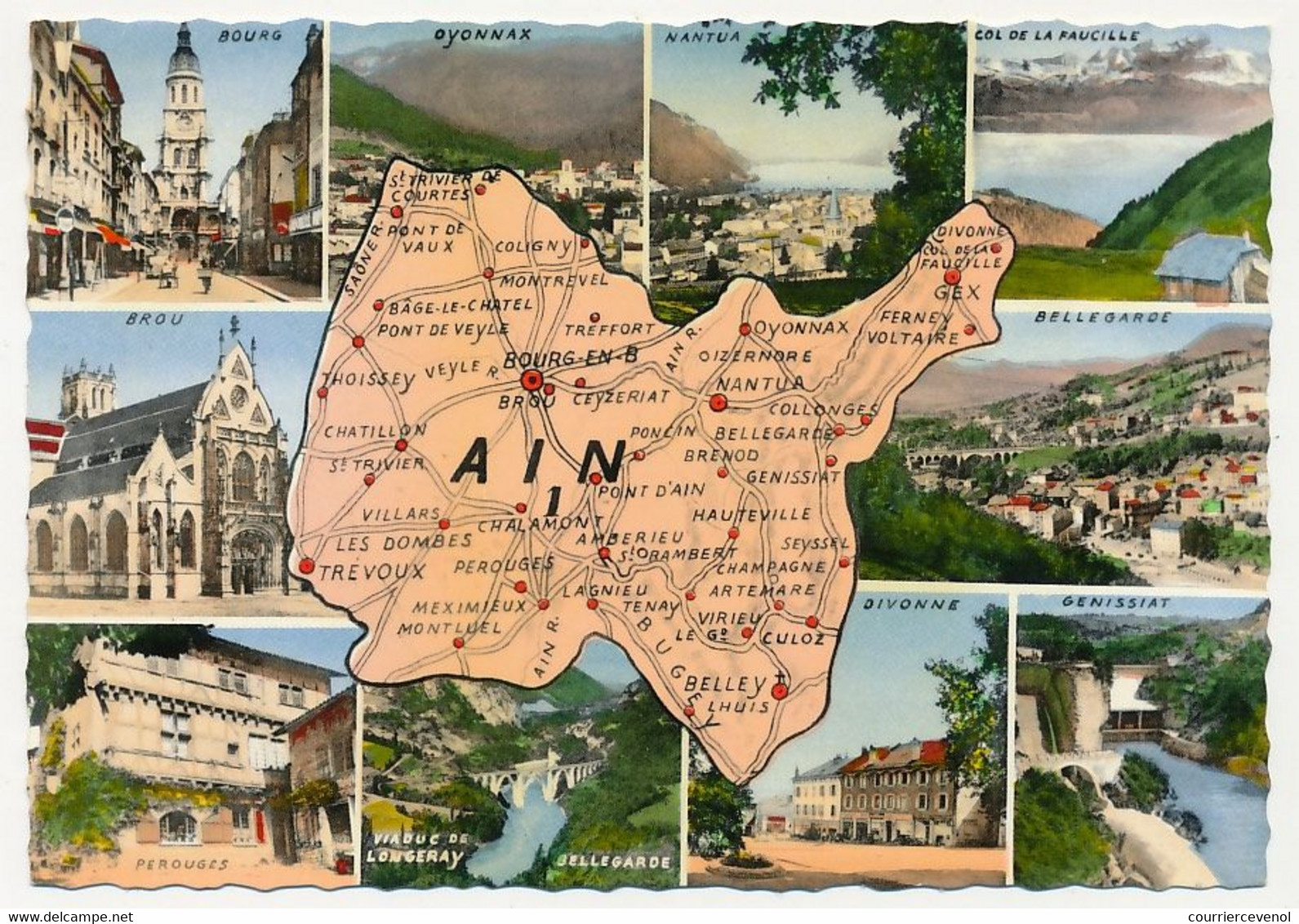 CPM - Carte Du Département De L' AIN - Non Classés