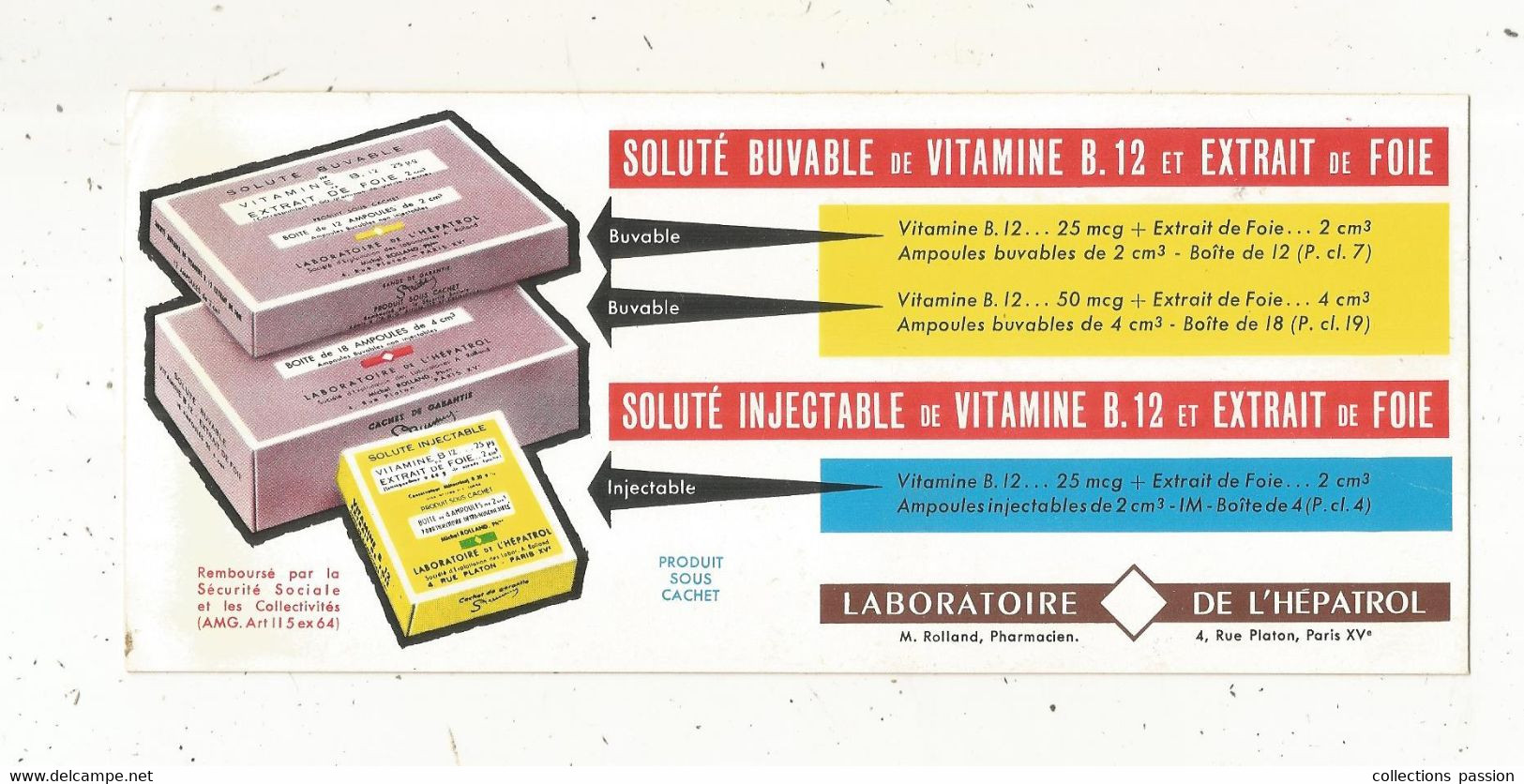 Buvard, Produits Pharmaceutiques ,LABORATOIRE DE L'HEPATROL, Paris XV, Frais Fr 1.75 E - Droguerías