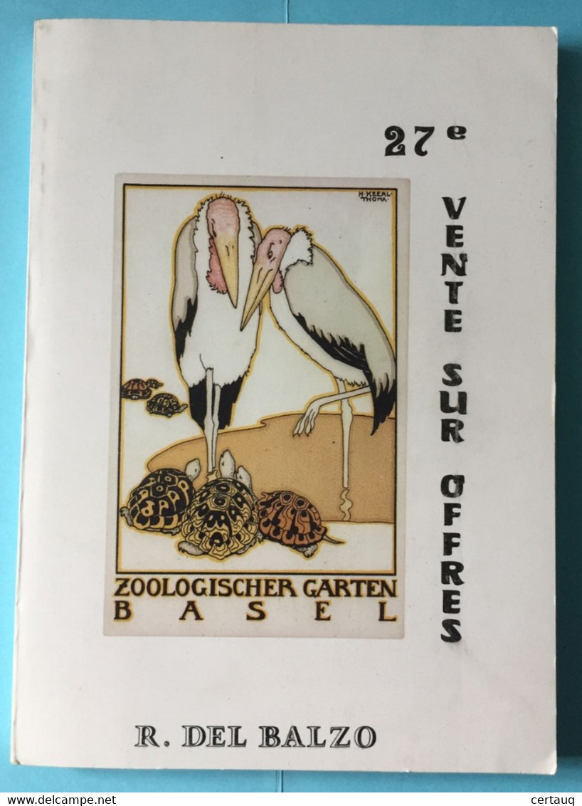 Catalogue Del Balzo - 27° Vente Sur Offre - Avril 1984 - Books & Catalogues