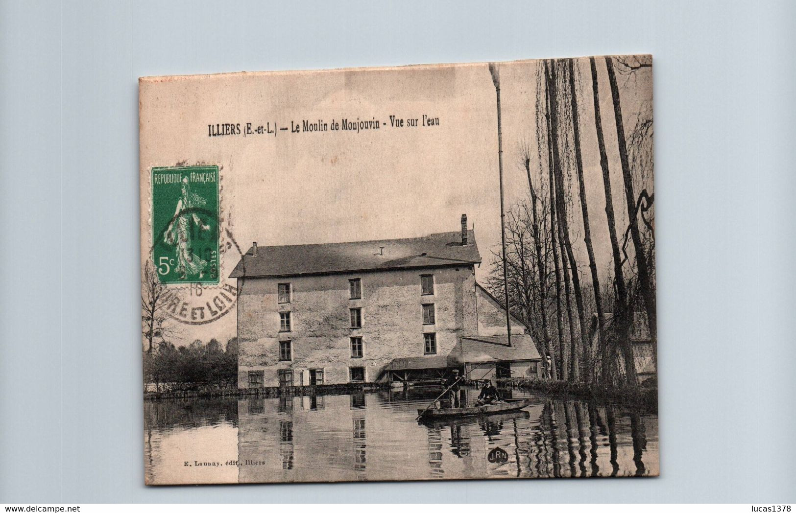 28 / ILLIERS / LE MOULIN DE MONJOUVIN / VUE SUR L EAU / TRES BELLE  CARTE / PLAN RARE - Illiers-Combray