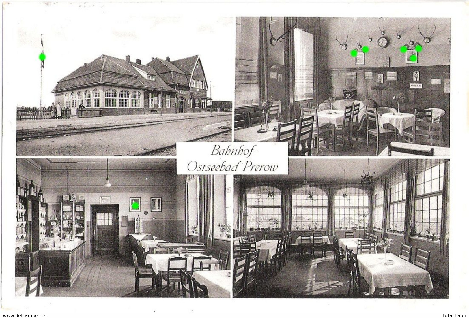 Ostseebad PREROW Darss Fischland Bahnhof Gasthaus Innen TOP-Erhaltung Gelaufen 8.8.1937 Schöner Stempel - Fischland/Darss