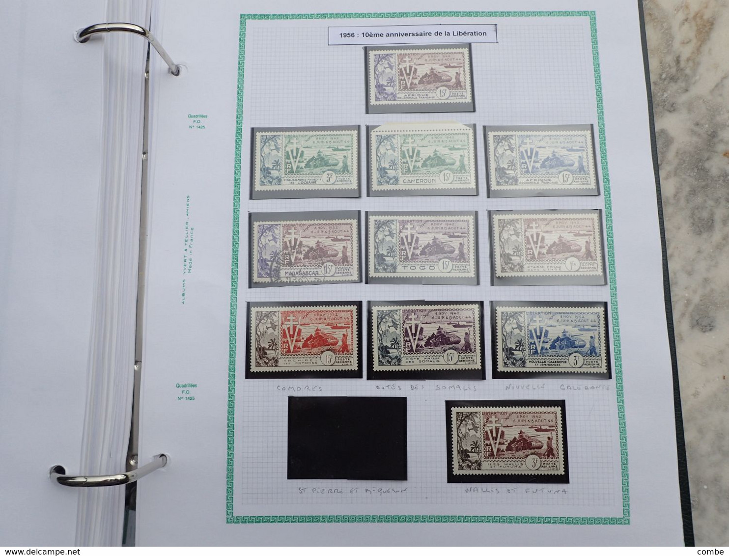 COLLECTION. COLONIES. 1956. LIBERATION. 11 TIMBRES NEUFS**. SUR PAGES Y-T - Non Classificati