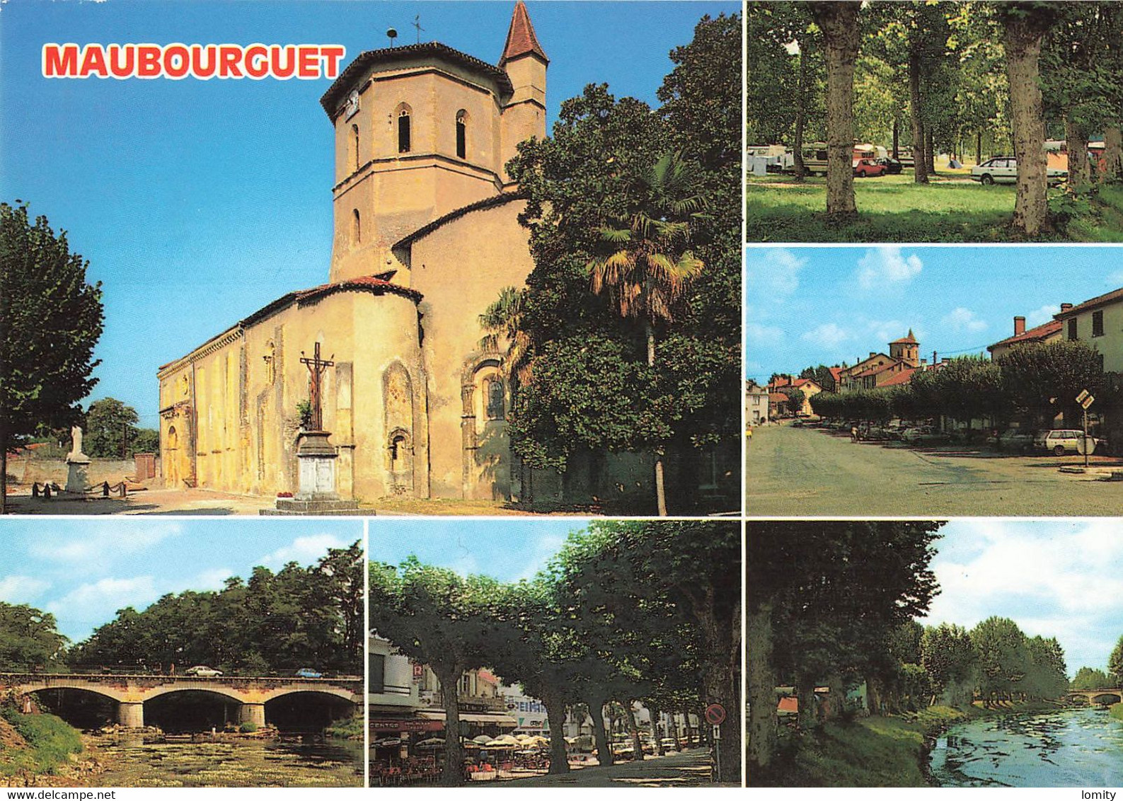 & 65 Maubourguet Vues église Des Templiers Et Divers Aspects CPM Cachet 1986 Voiture Auto - Maubourguet