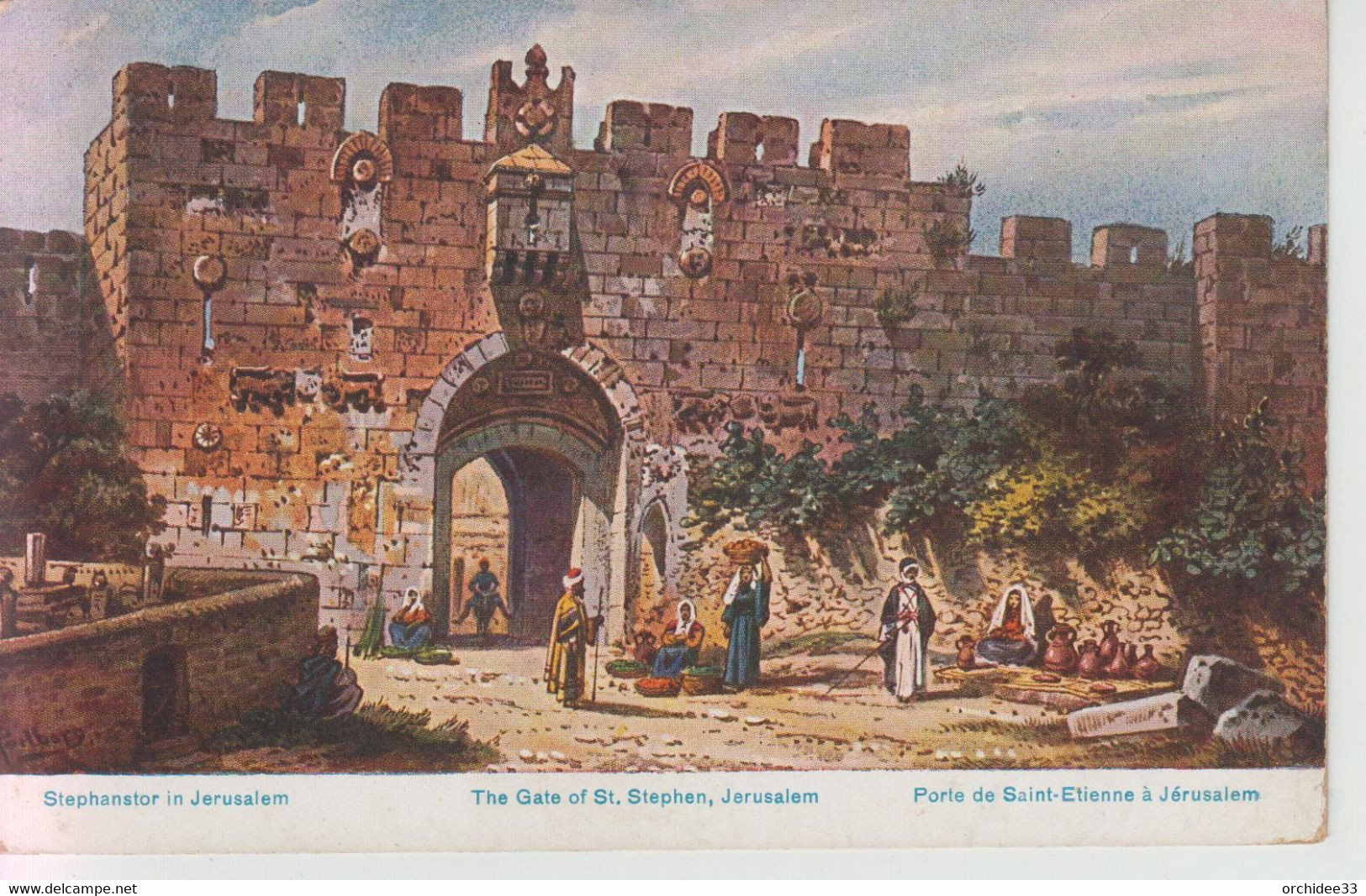 CPA Illustrateur Perlberg - Jerusalem - The Gate Of St. Stephen / Porte De Saint-Etienne - Perlberg, F.