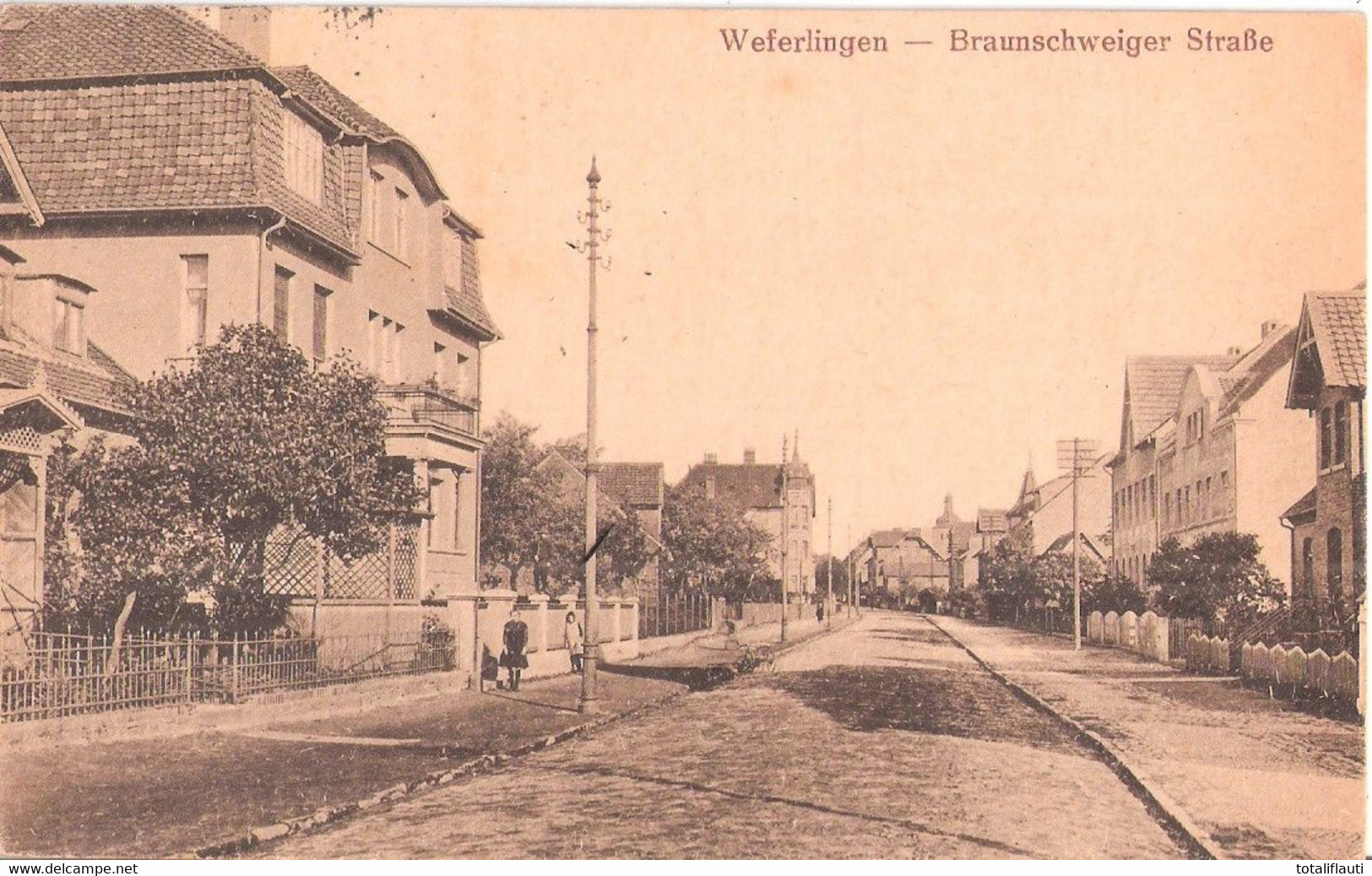 WEFERLINGEN Oebisfelde Sachsen Anhalt Braunschweiger Strasse Belebt Gelaufeb 26.10.1920 - Haldensleben