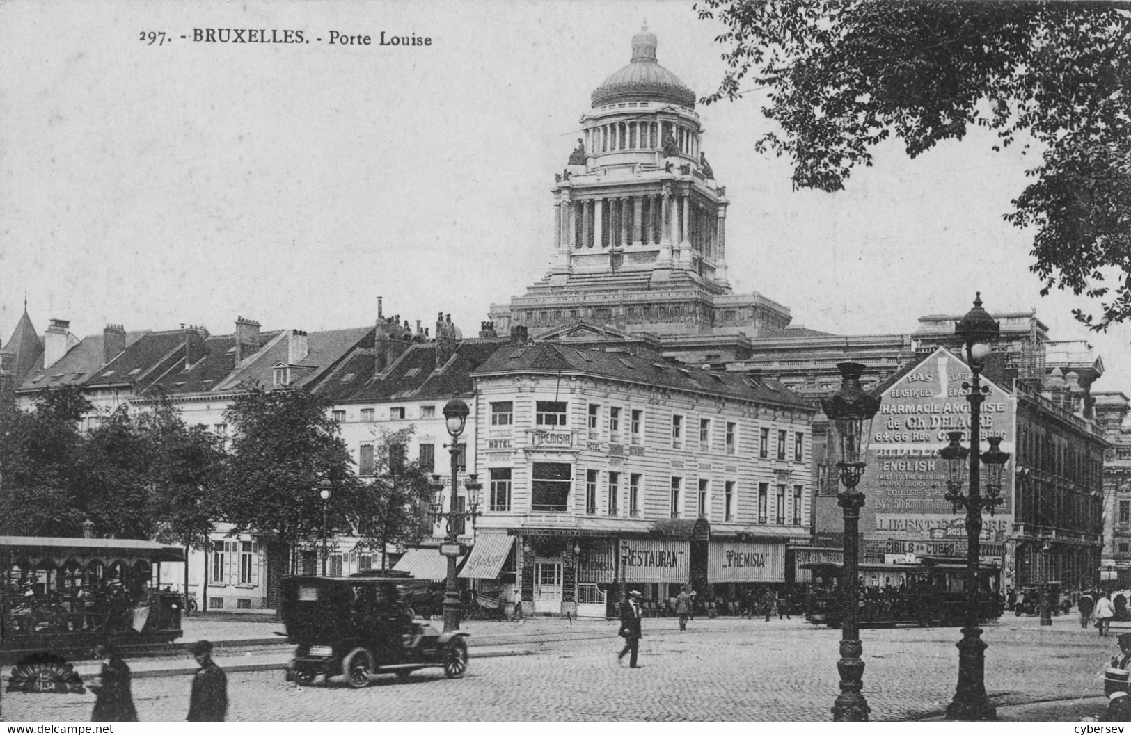 BRUXELLES - Porte Louise - Tram - Voiture - Animé - Vervoer (openbaar)