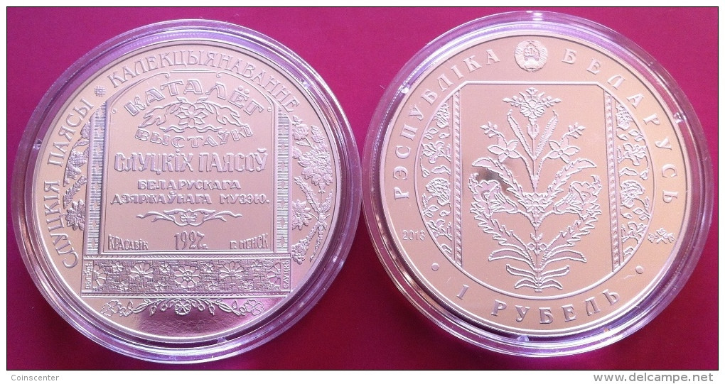 Belarus 1 Rouble 2013 "The Belts Of Slutsk. Collecting" Cu-Ni PROOF-LIKE - Wit-Rusland