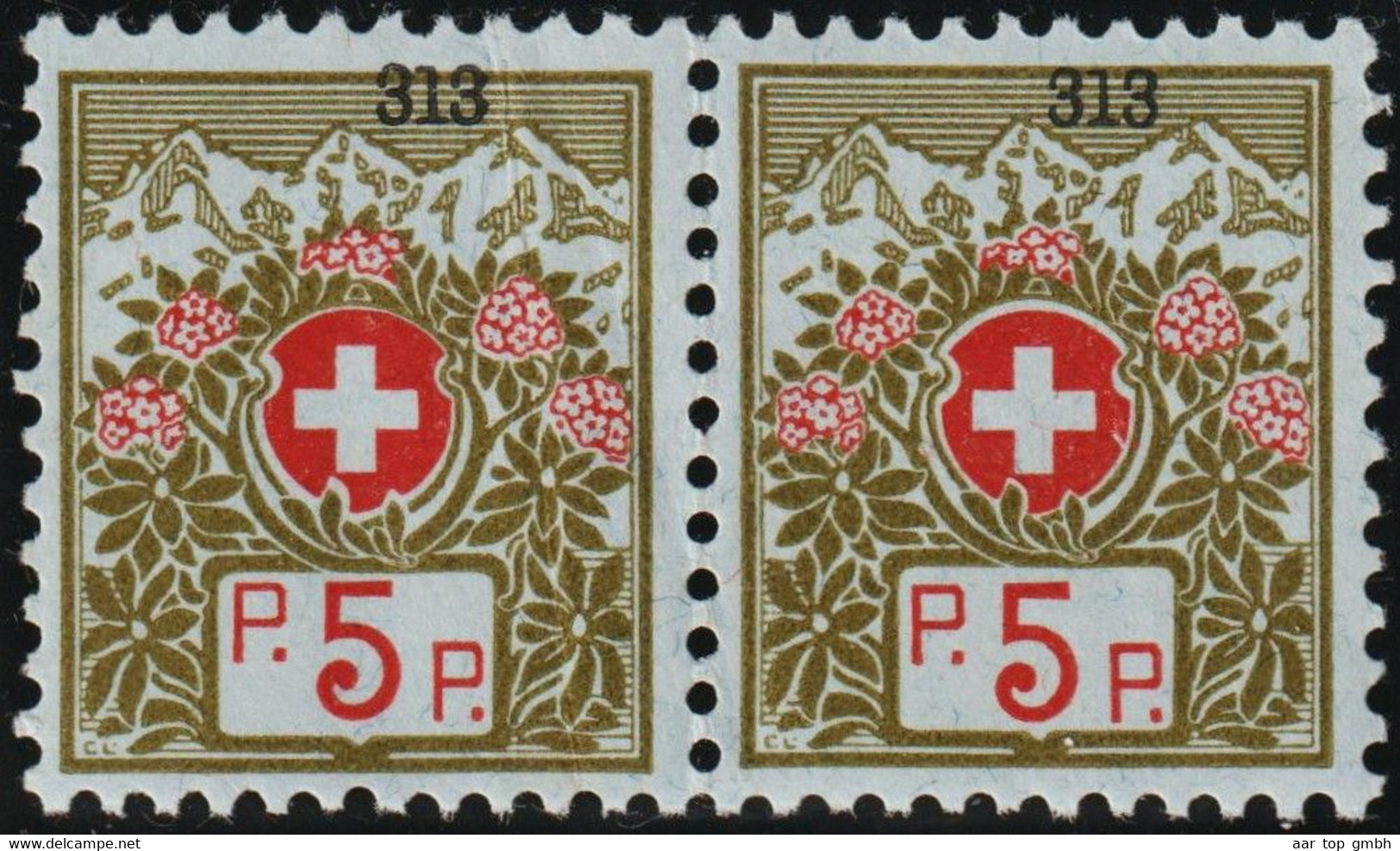 Schweiz Portofreiheit Zu#4A Paar ** Postfrisch 5 Rp. KL#247 Mägde Asyl Marienhaus Solothurn (790 5Rp.) - Portofreiheit