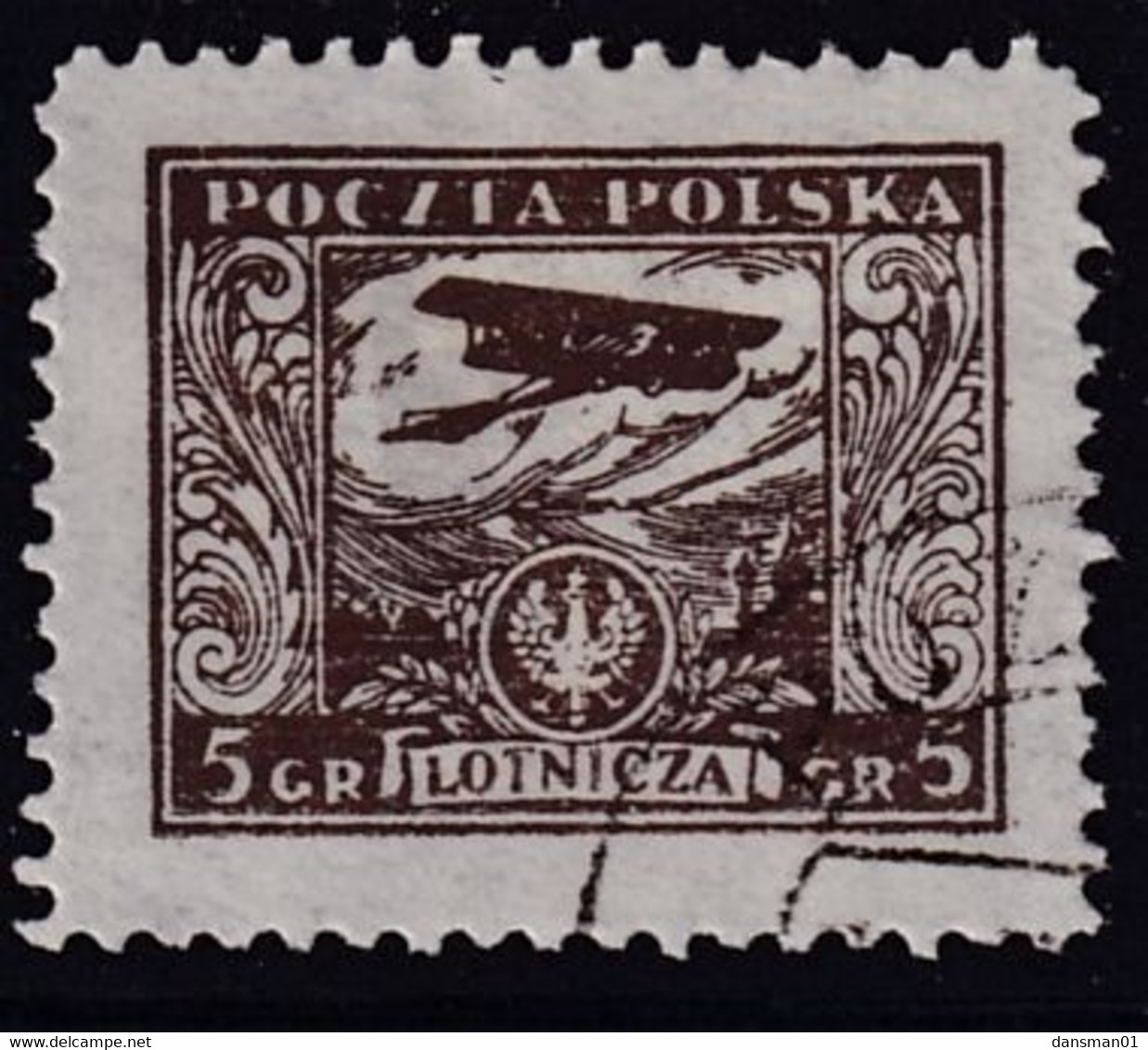 POLAND 1925 Airmail Sc 219FF Forgery Used - Oblitérés