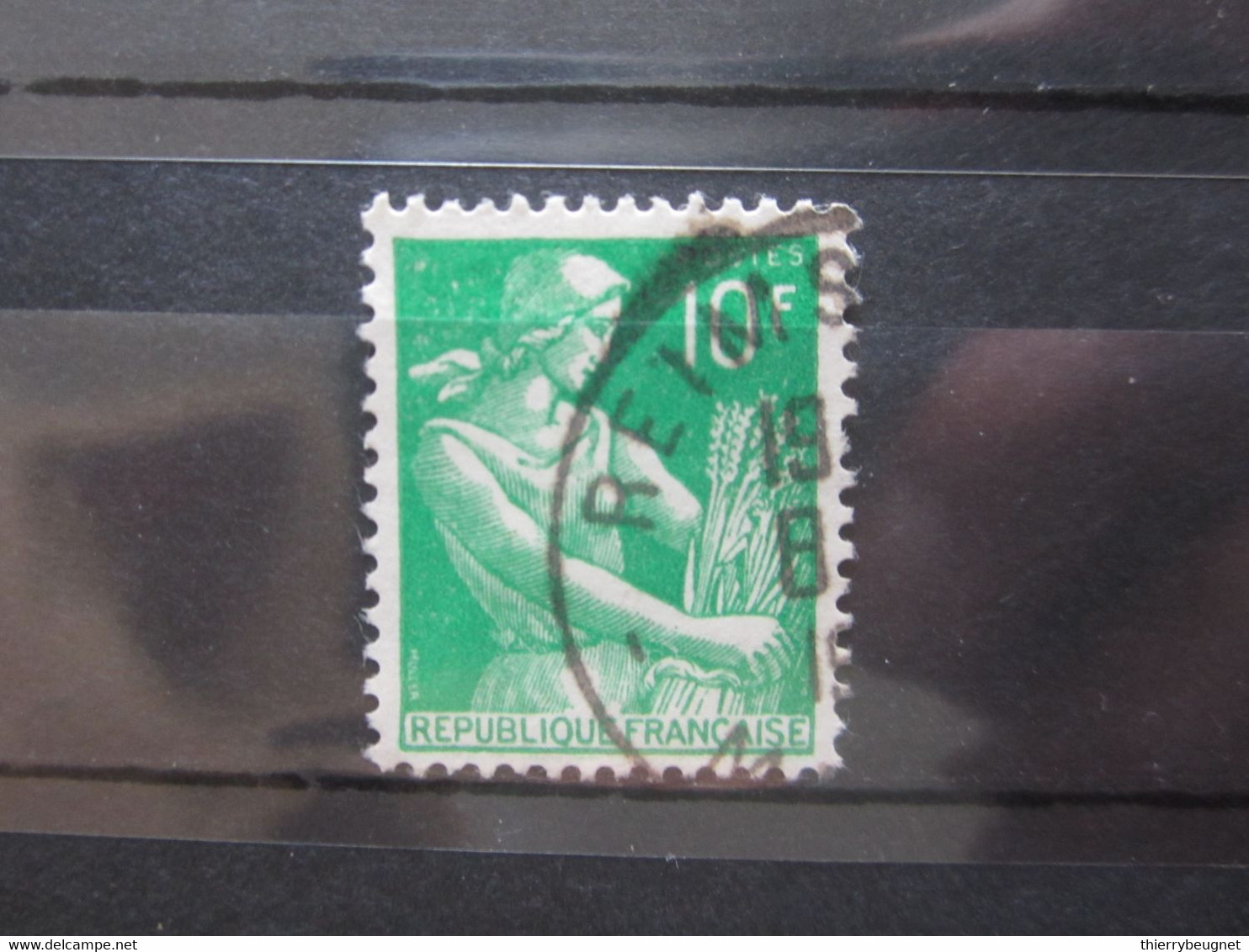 VEND BEAU TIMBRE DE FRANCE N° 1115A , OBLITERATION " REIMS " !!! (a) - 1957-1959 Mäherin