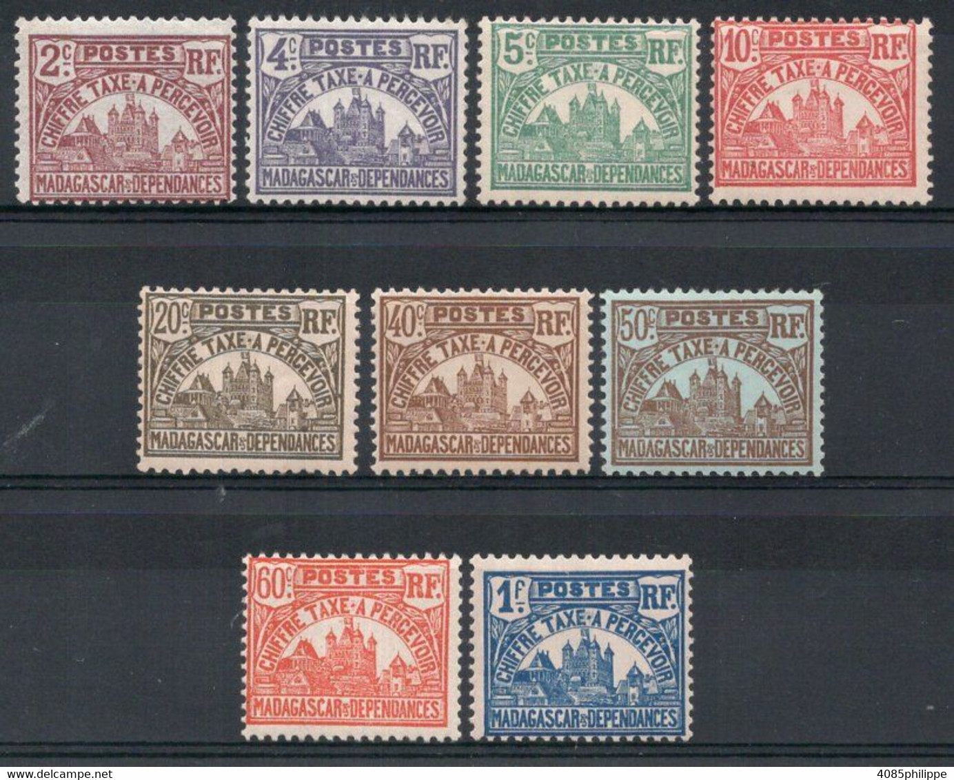 MADAGASCAR Timbres Taxe N°8* à 16* Neufs Charnières  TB Cote 6€25 - Strafport