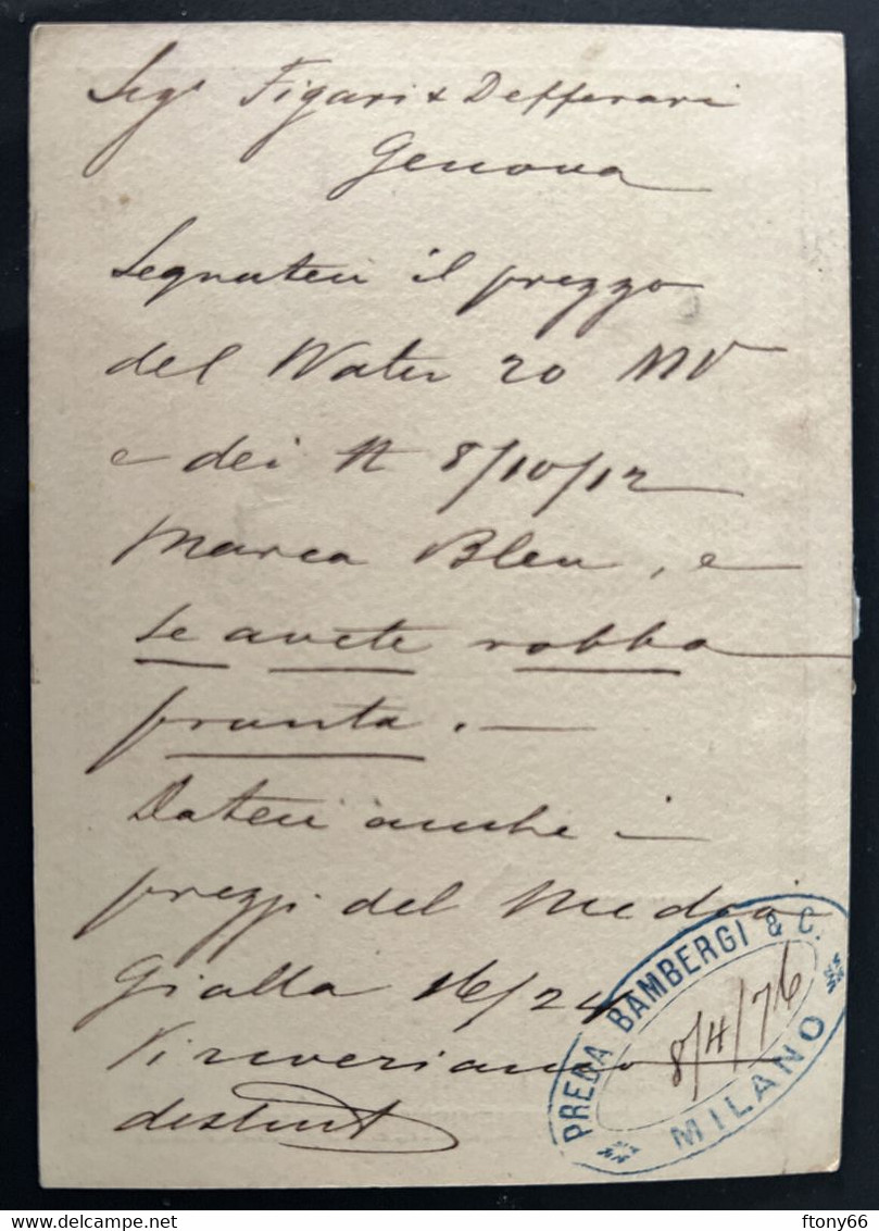 MA22 Cartolina Postale Da 10 Centesimi Viaggiata Da Milano 1876 - Postwaardestukken