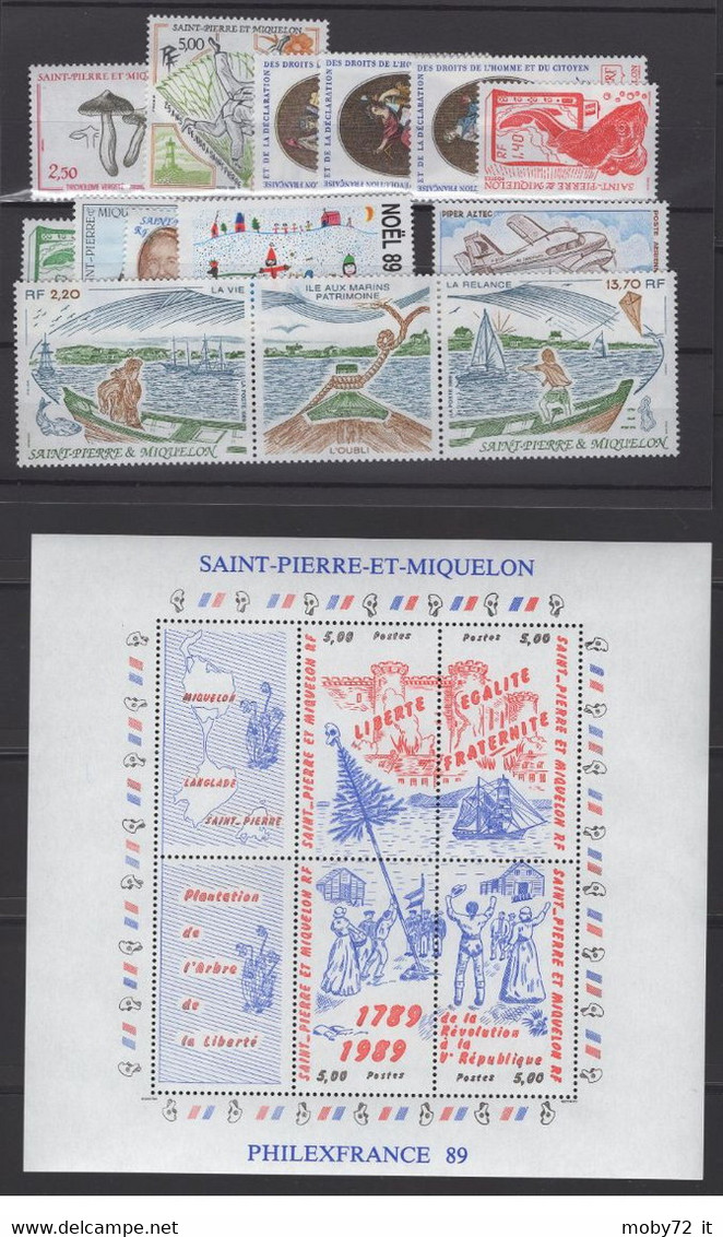 Saint Pierre Et Miquelon - 1989 - Nuovo/new MNH - Yearset - Jahrgang - Mi N. 569/85 - Annate Complete