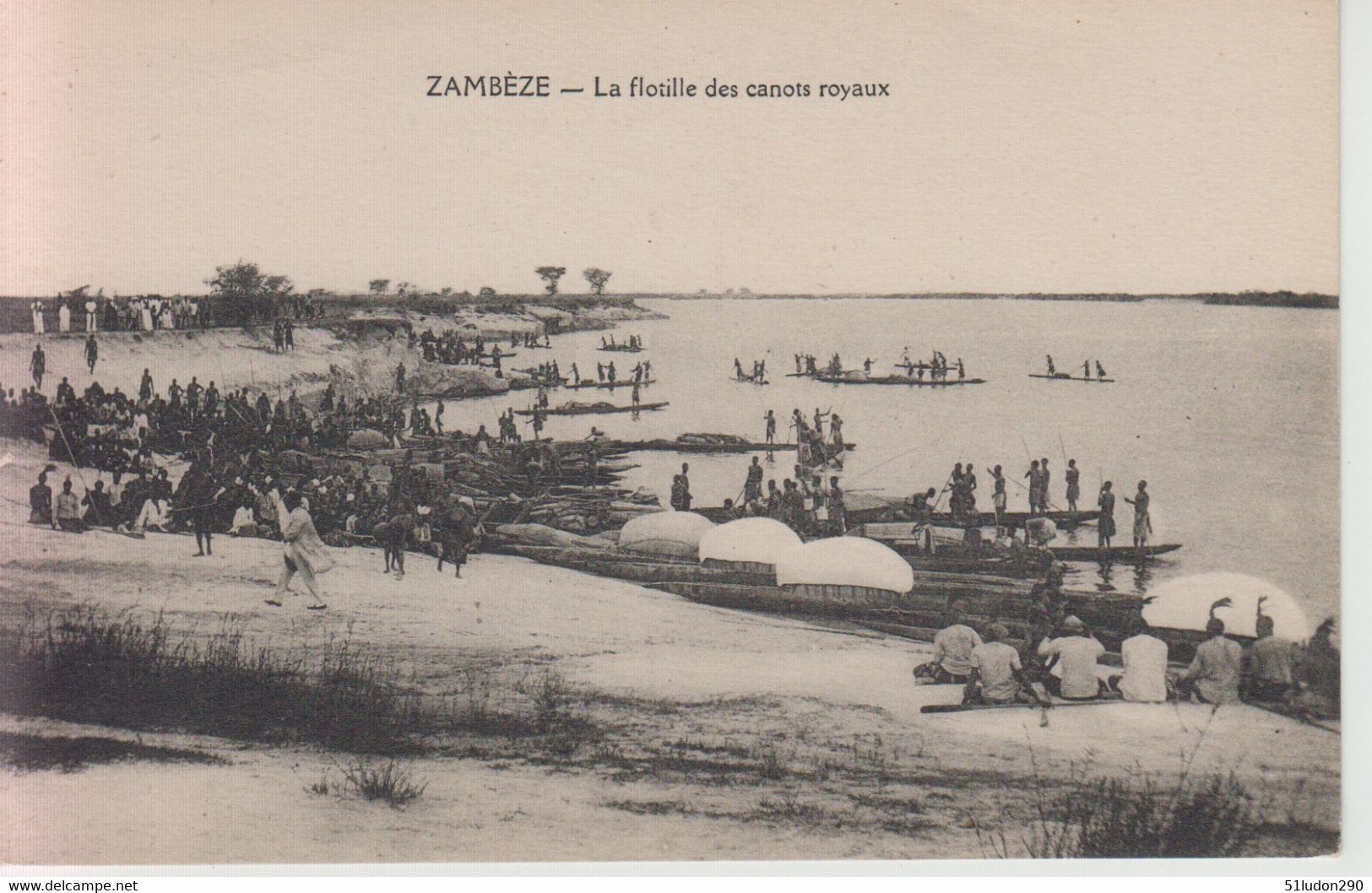 CPA Zambie / Mozambique - Zambèze - La Flotille Des Canots Royaux - Sambia