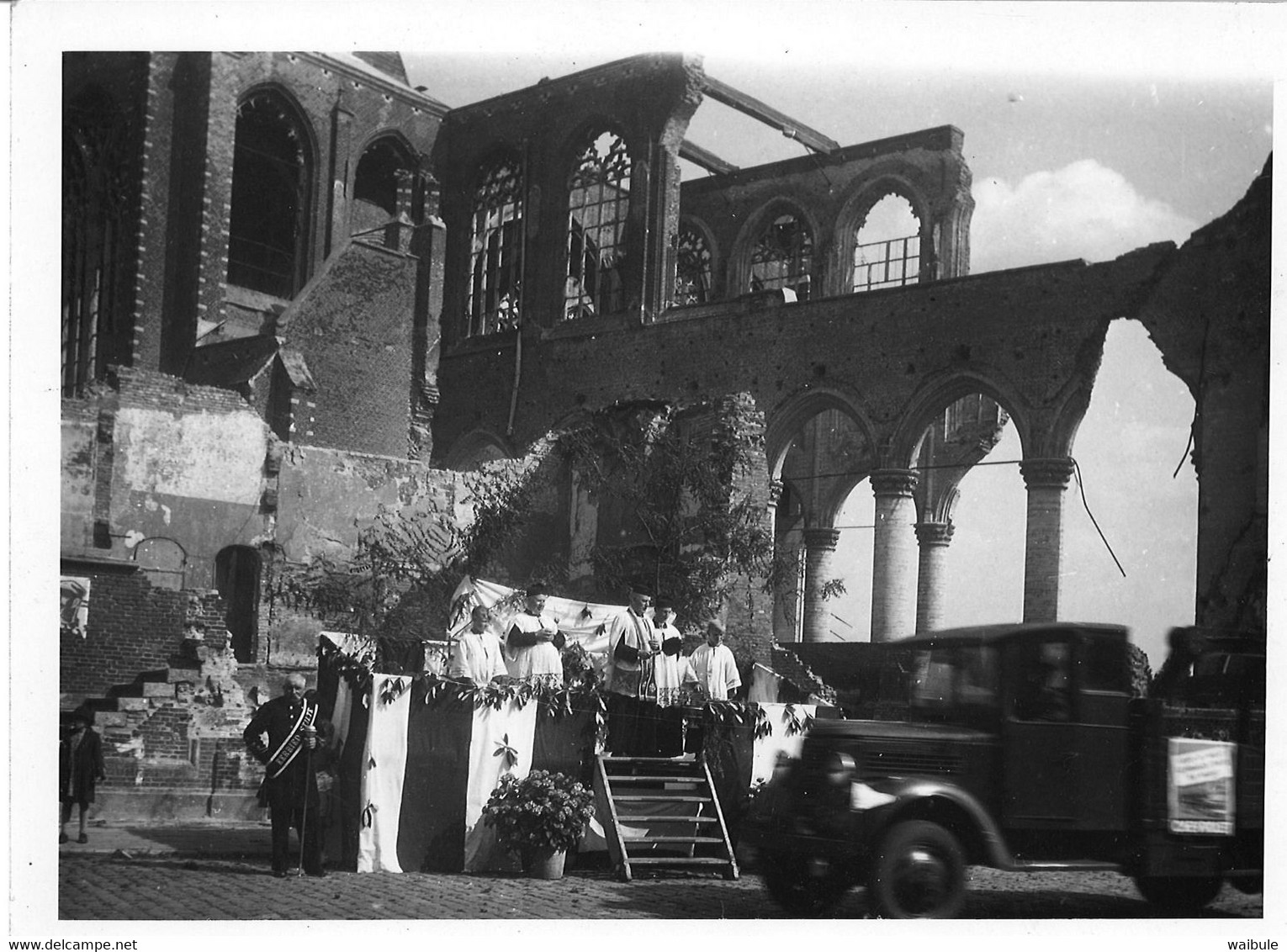 Hoogstraten Processie Ou Cortège De La Victoire Libération Après Guerre (17.5 X 12.5) - Autres & Non Classés