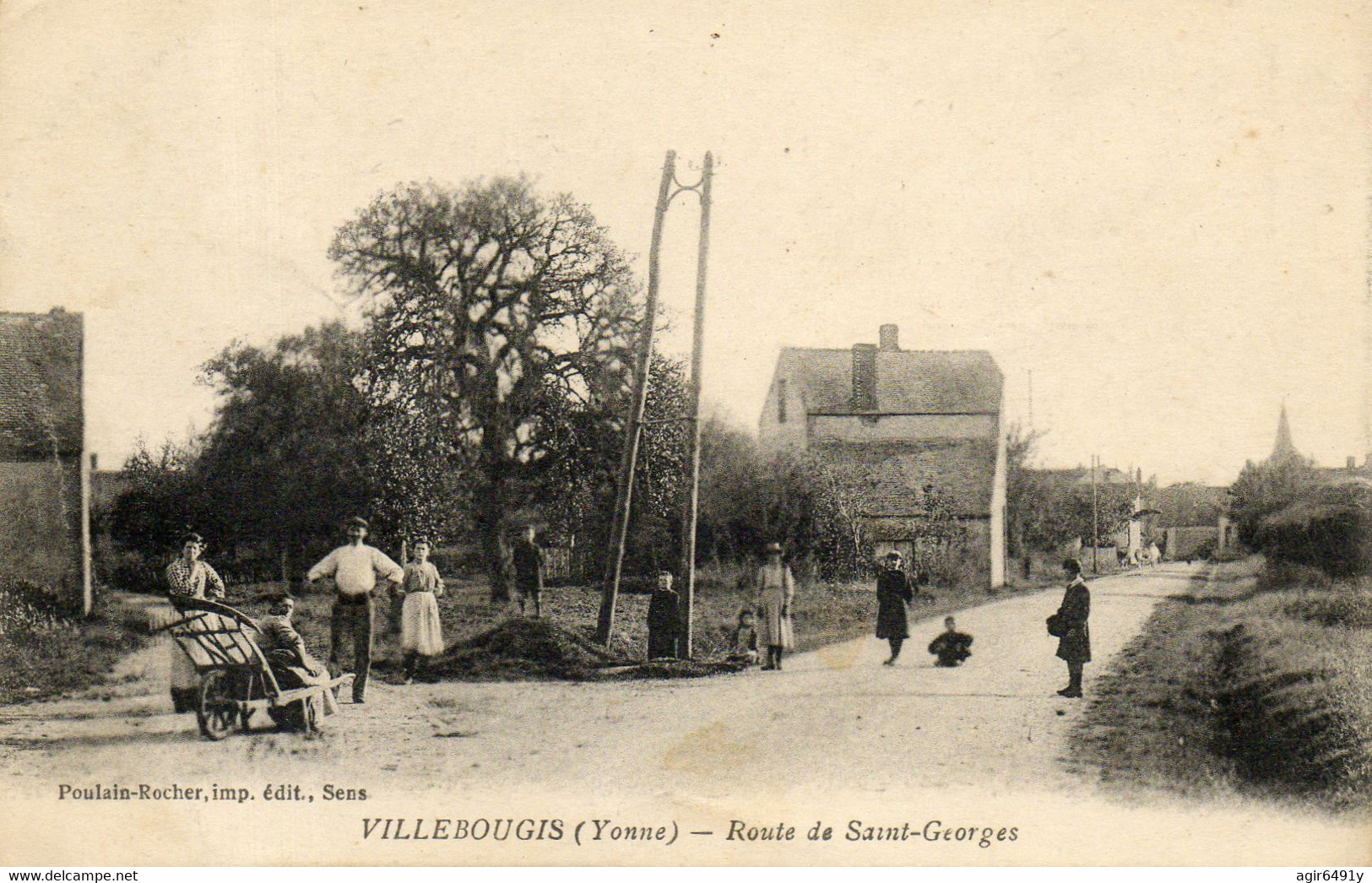 - VILLEBOUGIS (89) -  La Route De St Georges   (bien Animée, Correspondance D'un Militaire)  -27619- - Villebougis