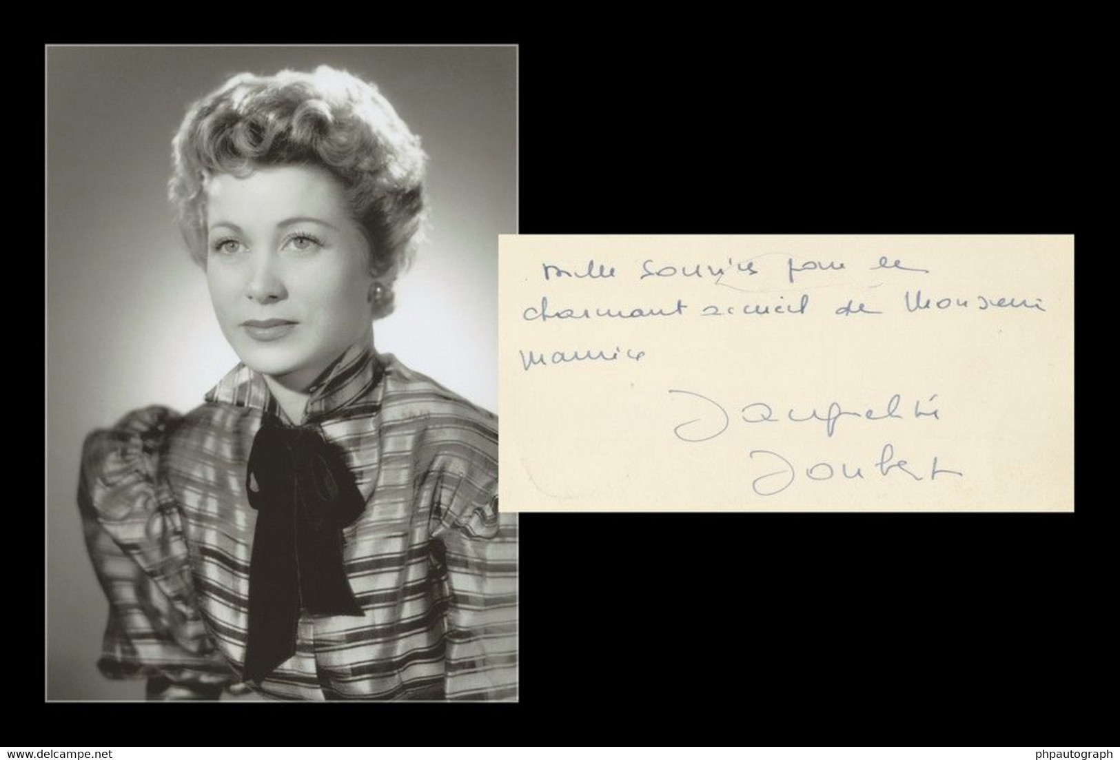 Jacqueline Joubert (1921-2005) - Rare Carte De La Tour D'Argent Dédicacée - 1964 - Other & Unclassified