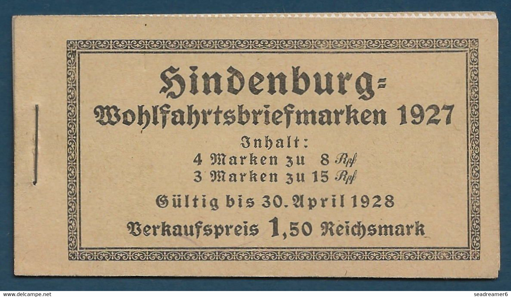 Allemagne 1927 Carnet N°C-394 ** Absolument Fraicheur Postale Rare Ainsi - Libretti