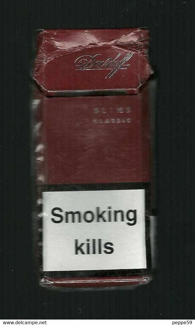 Tabacco Pacchetto Di Sigarette Gran Bretagna %- Danidoff Slim Da 20 Pezzi ( Vuoto ) -  Non Perfetto Segni Di Piegatura - Etuis à Cigarettes Vides