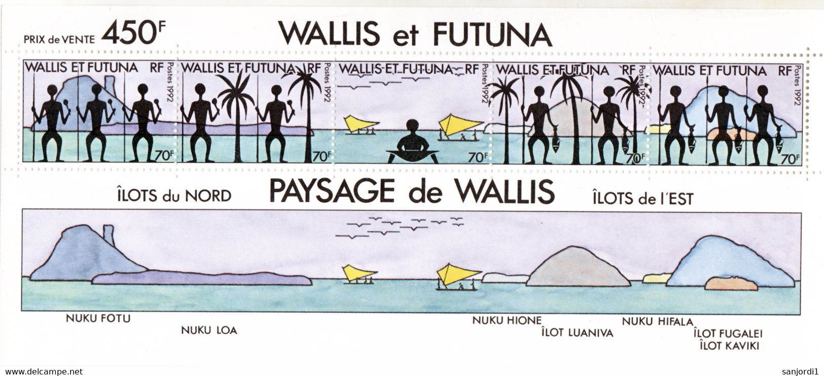 Wallis Et Futuna BF  6 Vue Des Iles Neuf * * MnH Sin Charmela Prix De La Poste 4 - Blocchi & Foglietti