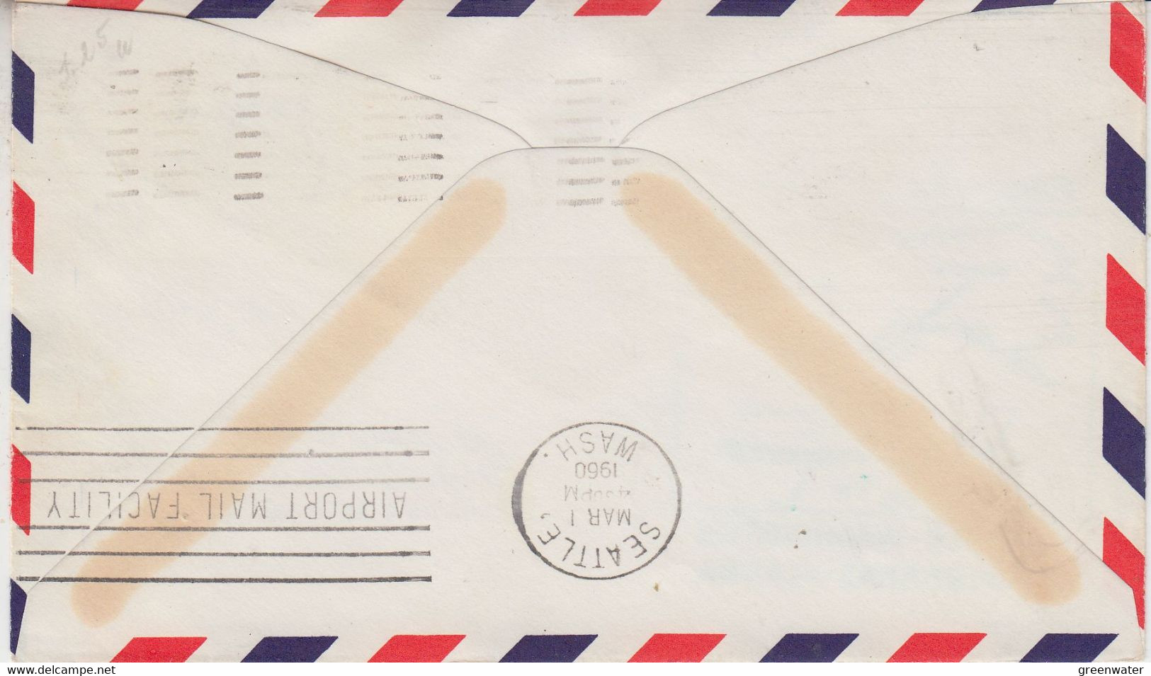 Alaska Fairbanks 1st Jet Air Mail Seattle-Washington-Fairbanks Ca MAR 1 1960 (FB152C) - Vuelos Polares