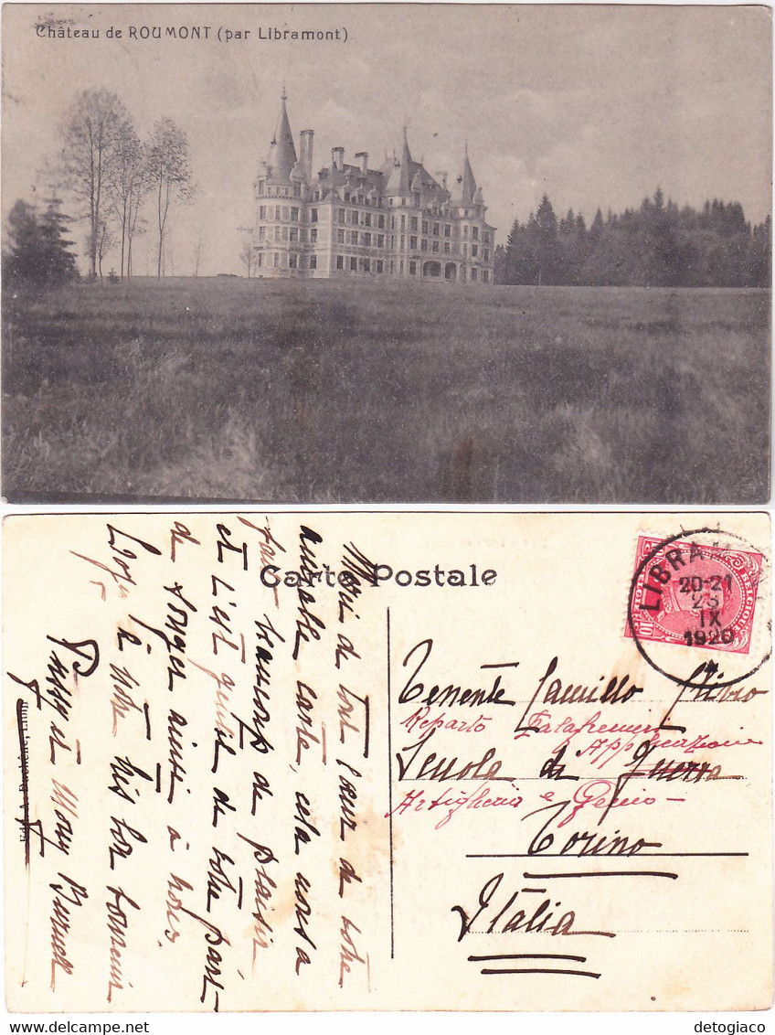 CHATEAU DE ROUMONT - LIBRAMONT - BELGIO - BELGIUM - BELGIQUE - VIAGG. 1920 -86565- - Libramont-Chevigny