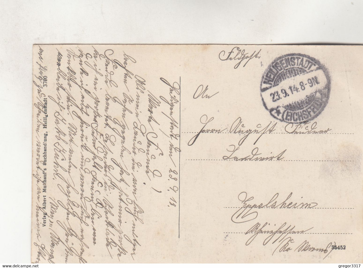 B6265) HEILIGENSTADT - Johanniter Krankenhaus ALT !! 23.9.1914 Feldpost - Heiligenstadt