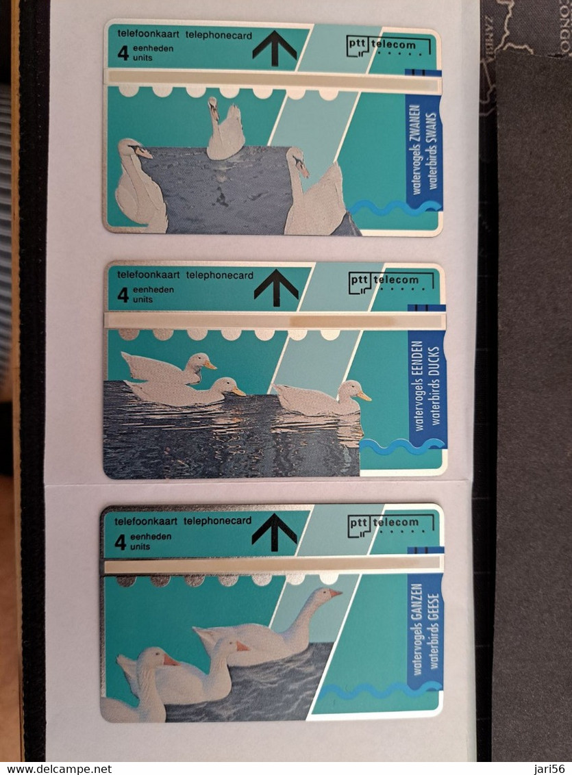 NETHERLANDS  L&G CARDS SERIE SWANS/ BIRDS  3X  R008/01-03 TELE ART    /  MINT   ** 10773** - Publiques