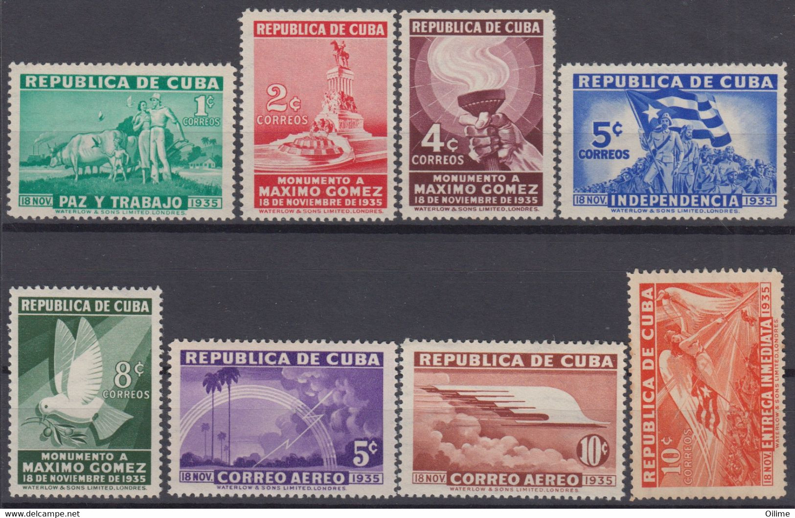 CUBA 1936. CENTENARIO DEL NAC. DE MÁXIMO GÓMEZ. NUEVO,GOMA ORIGINAL. LIGERA MARCA DE CHARNELA EN VALOR DE 4 C. - Ongebruikt