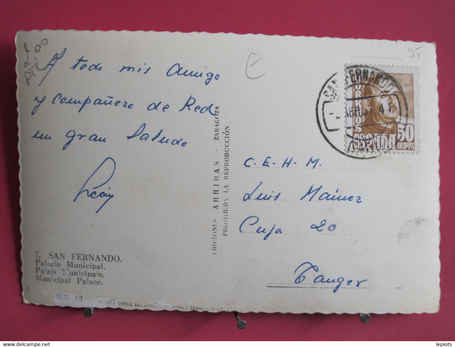 Visuel Pas Très Courant - Espagne - San Fernando - Palacio Municipal - 1957 - R/verso - Cádiz