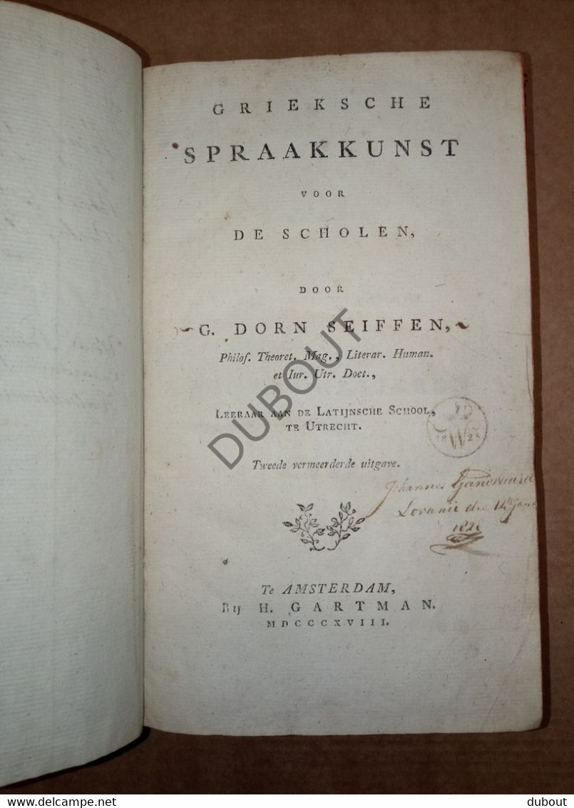 Muziek / Hasselt: Familie Pierloz: Ex Libris - Griekse Spraakkunst 1818 (S208) - Antiquariat