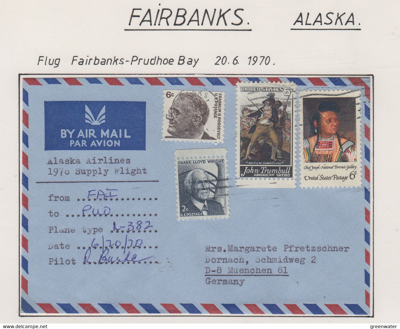 Alaska Flight Alaska Airlines Supply Flight  Fairbanks To Prudhoe Bay 20-6-1970 (FB154) - Vuelos Polares