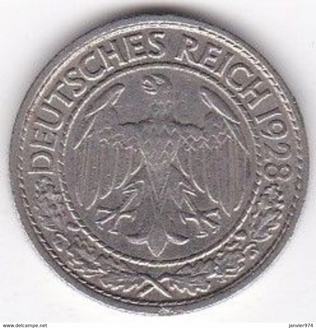 50 Reichspfennig 1928 F Stuttgart, En Nickel - 50 Reichspfennig