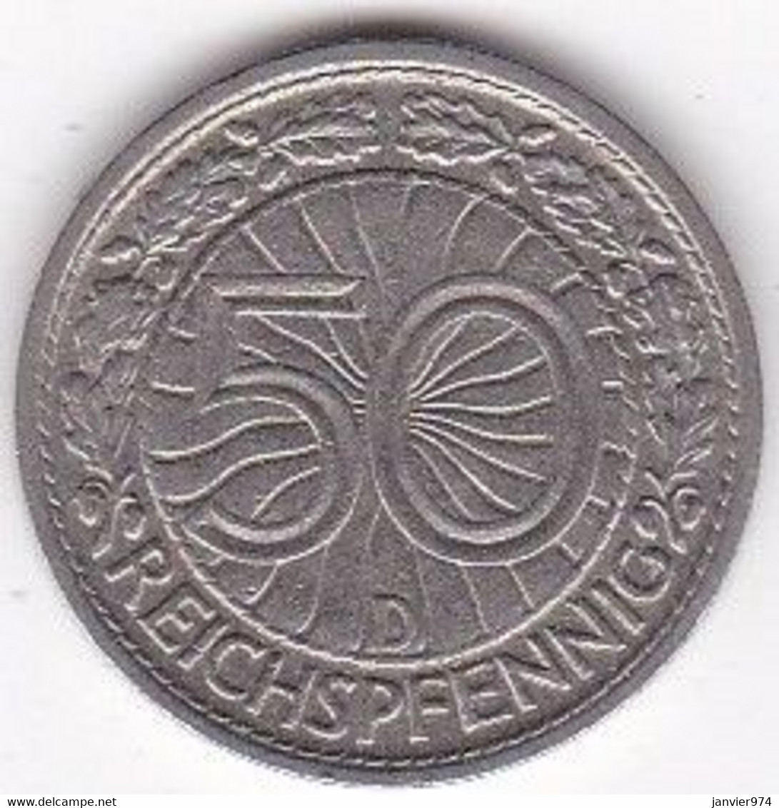 50 Reichspfennig 1928 D Munich, En Nickel - 50 Reichspfennig