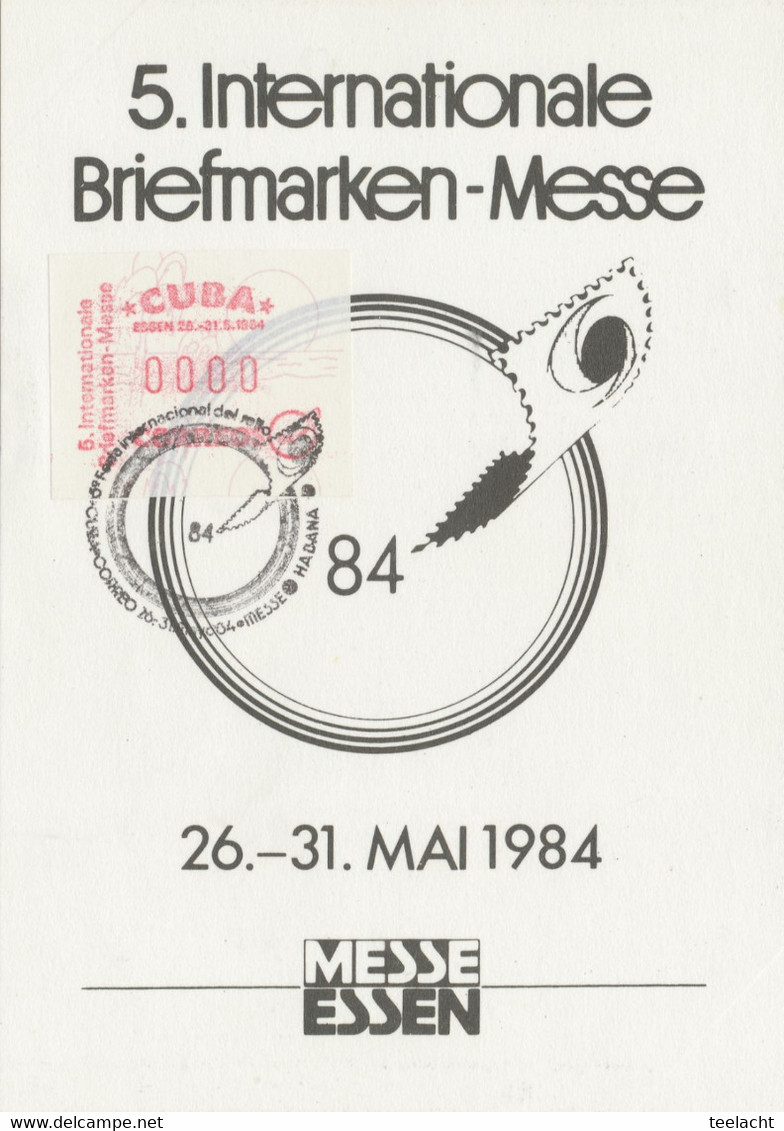 Postkarte Mit 0000 Druck Frama Automatenmarke, Karte 5. Briefmarkenmesse Essen 1984 - Viñetas De Franqueo (Frama)