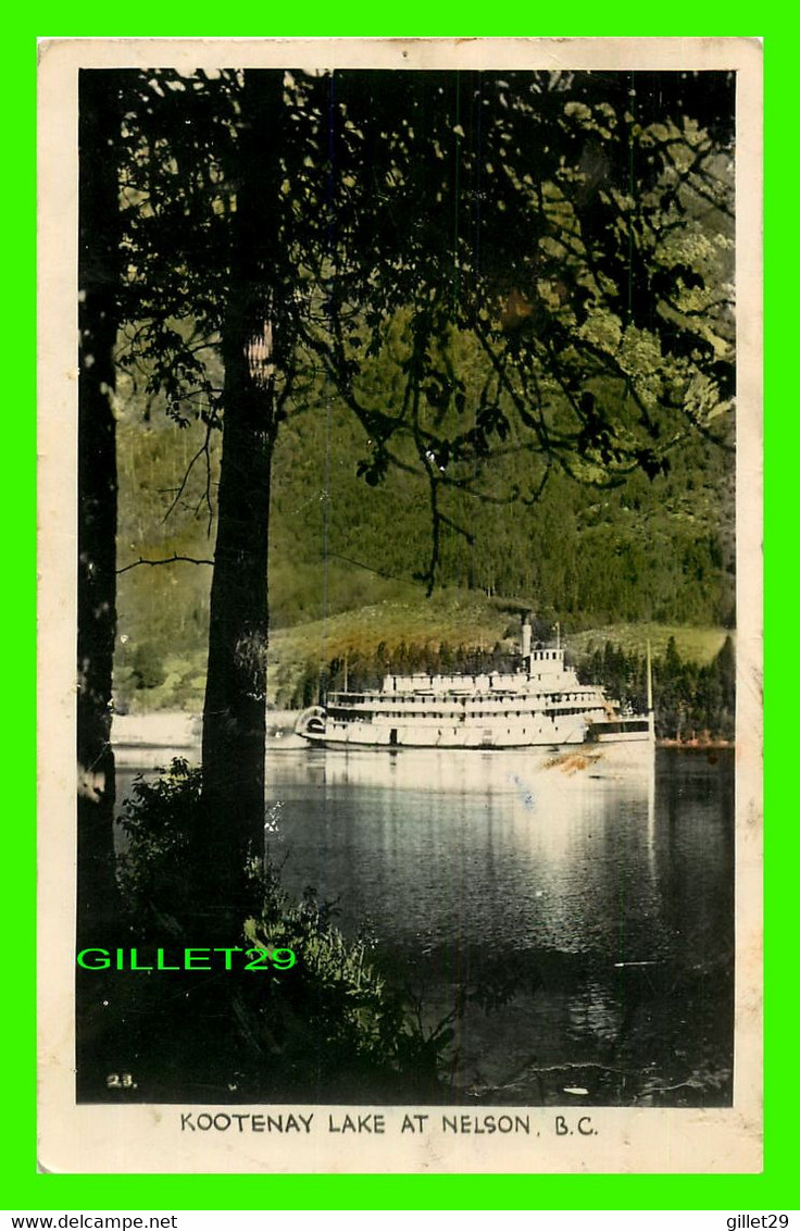 NELSON, BC - KOOTENAY LAKE - ANIMATED WITH A STEAMER - THE GOWEN SUTTON CO LTD - CARTE PHOTO- - Nelson