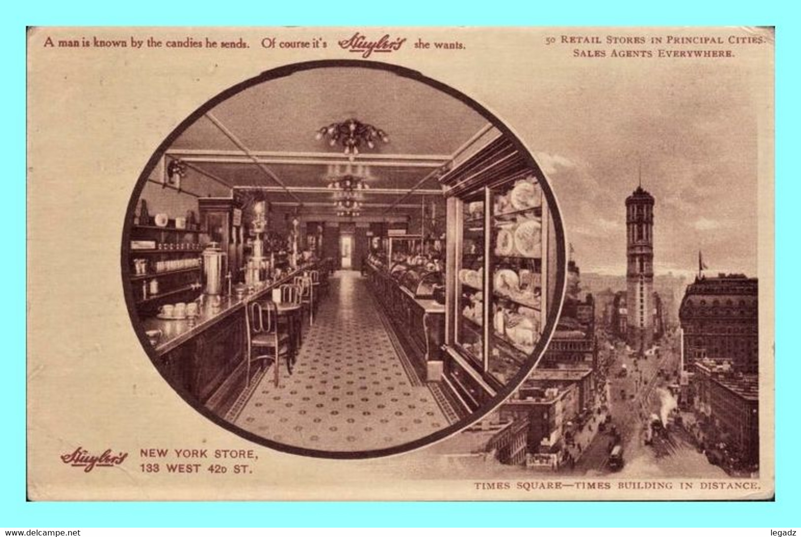 Vintage Postcard - New York (NY - New York) - Candies Retail Store - Times Square - Time Square